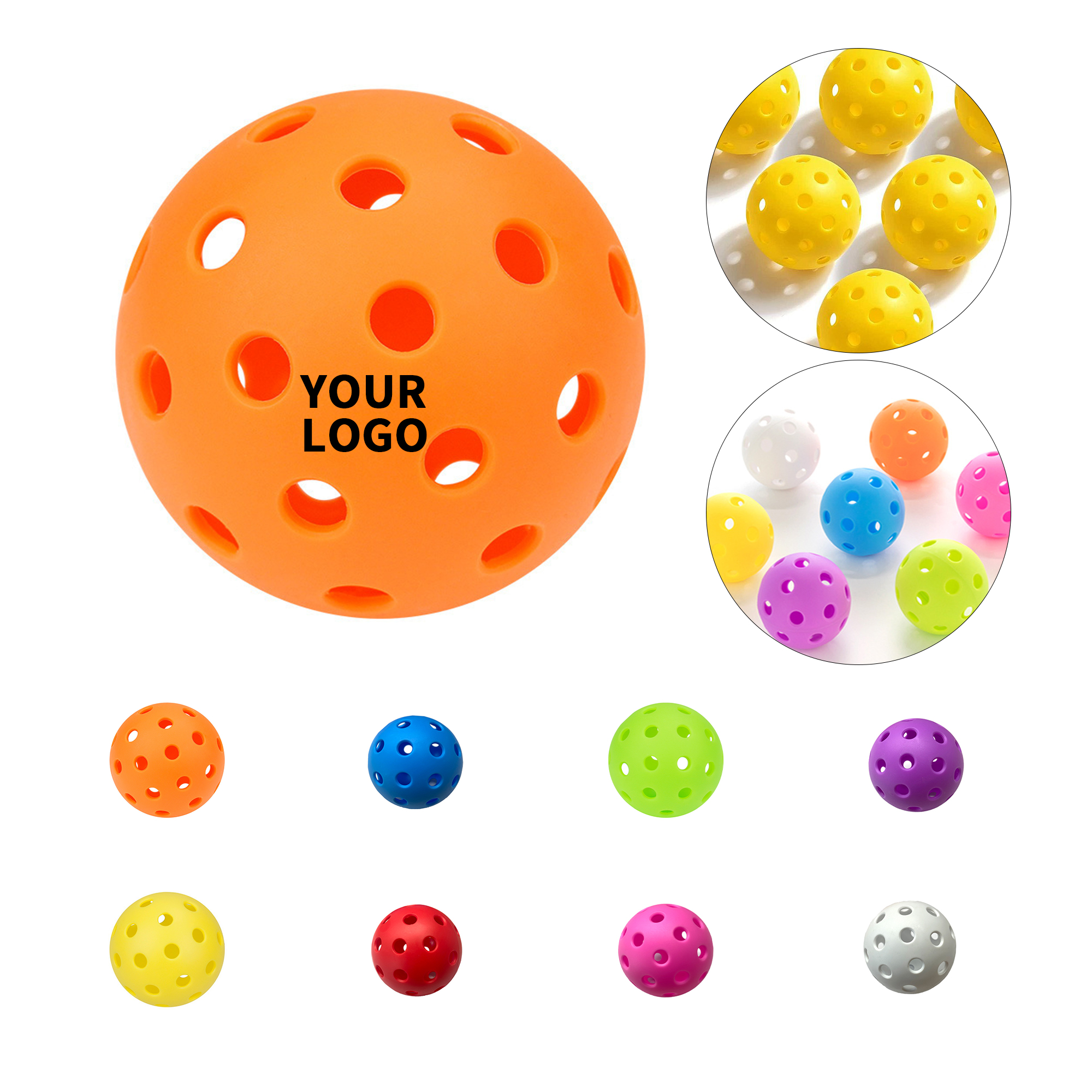 Indoor Pickleball With Twenty Six Hole 2.91" Diameter 8