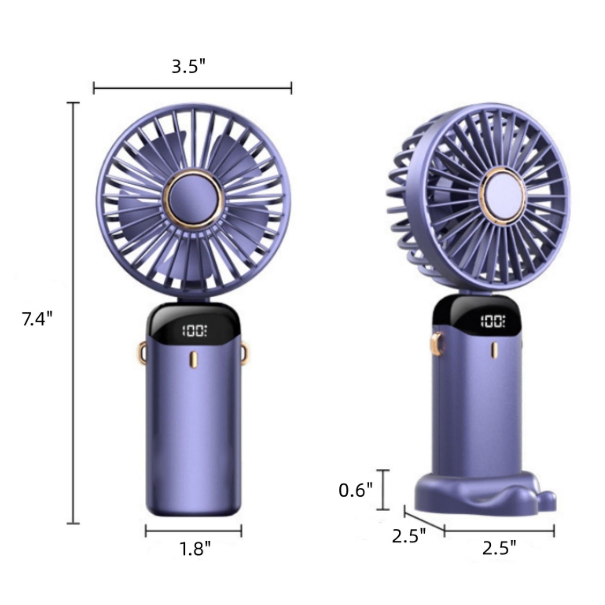 Handheld Hangable Mini Fan With Phone Holder 2