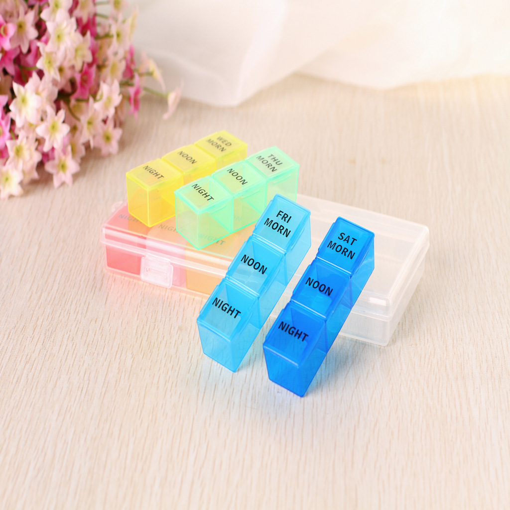 Custom Logo 7Days Weekly Plastic Medicine Pill Box Case Organizer 3