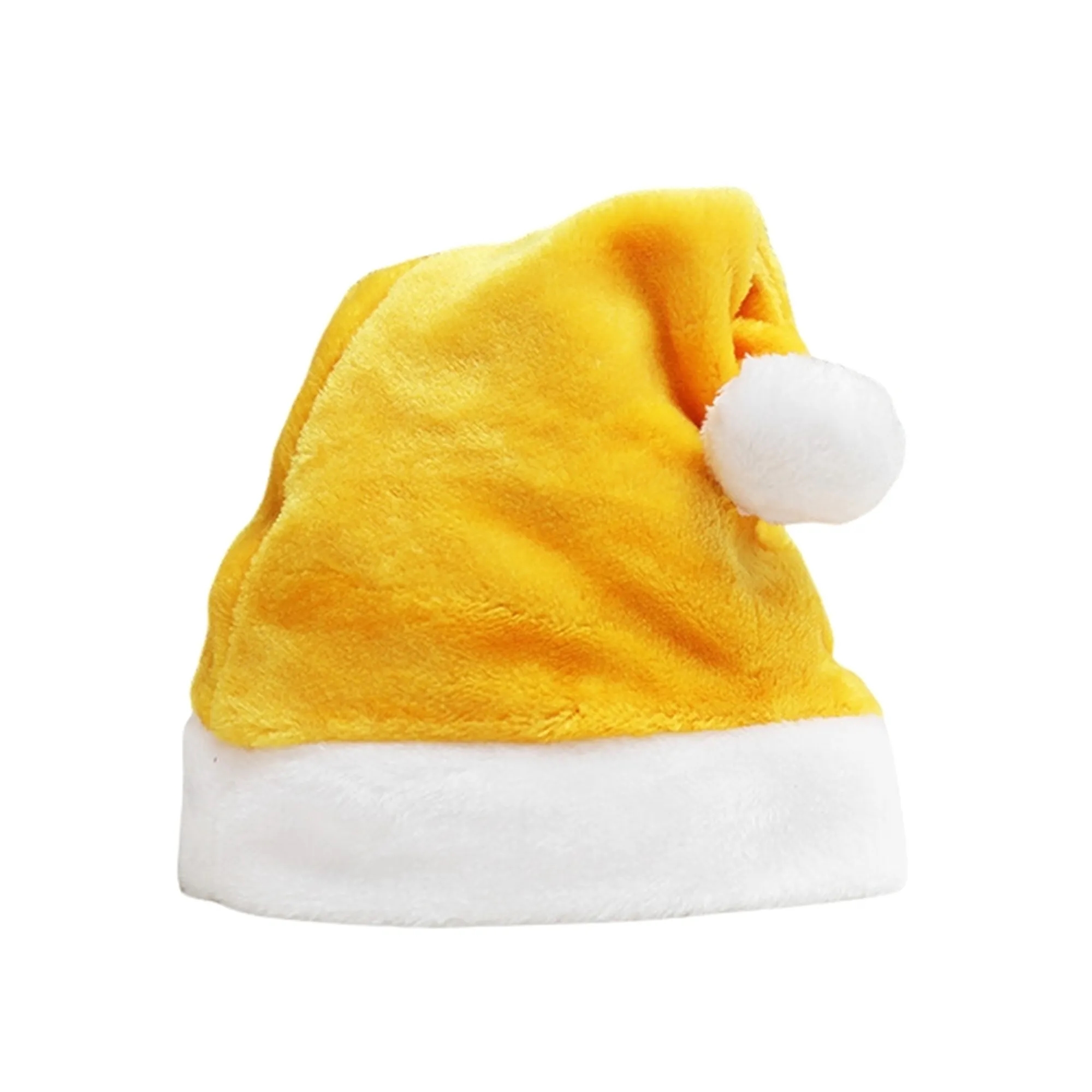 Warm Short Plush Holiday Christmas Santa Hat 8