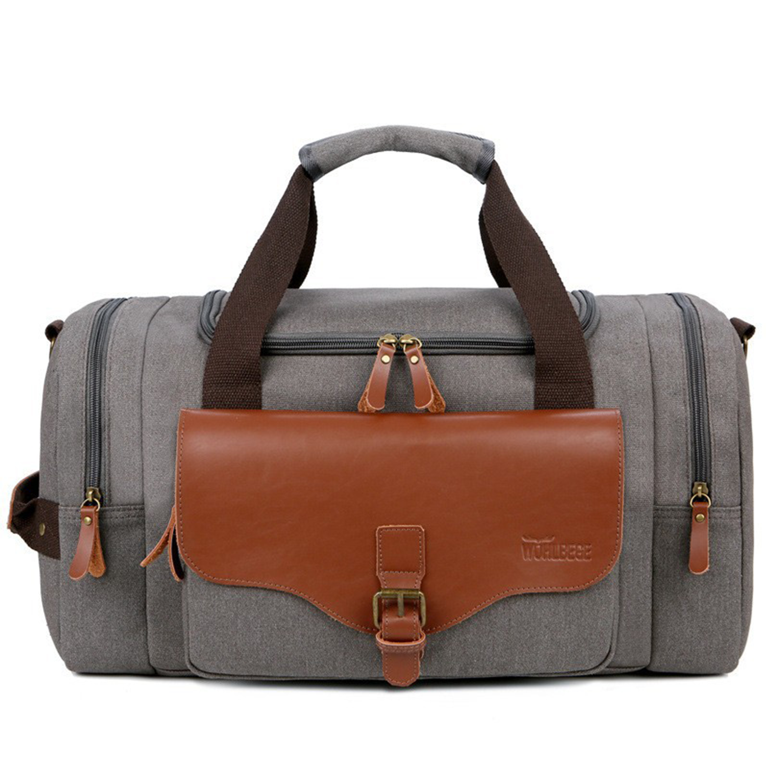Deluxe canvas pu leather shoulder strap Travel Duffel Bag 16
