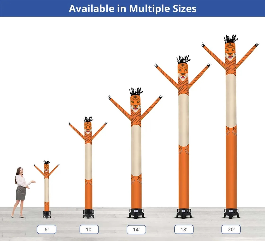 Tiger Inflatable Tube Man Mascot with Blower 2