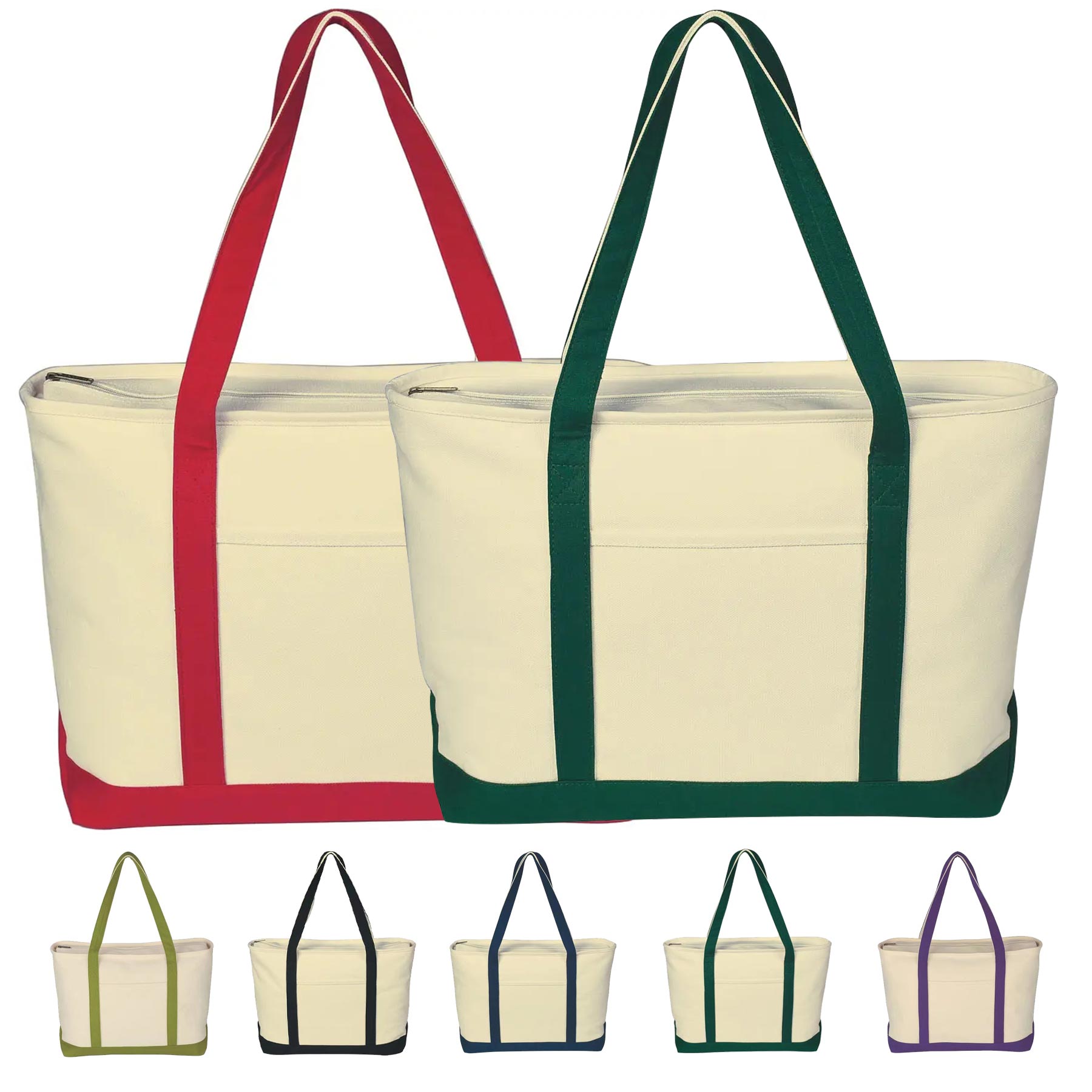Large Heavy Cotton Canvas Boat Tote Bags, custom tote bag with logo imprint 1