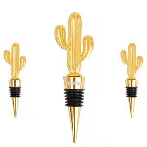 Stylish Golden Cactus Wine Cork Bottle Stopper 4
