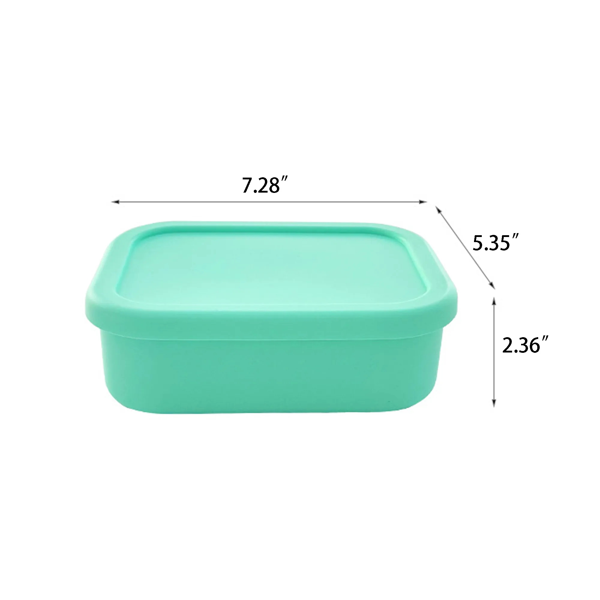 MOQ100 Custom Rectangle Silicone Lunch Box 3
