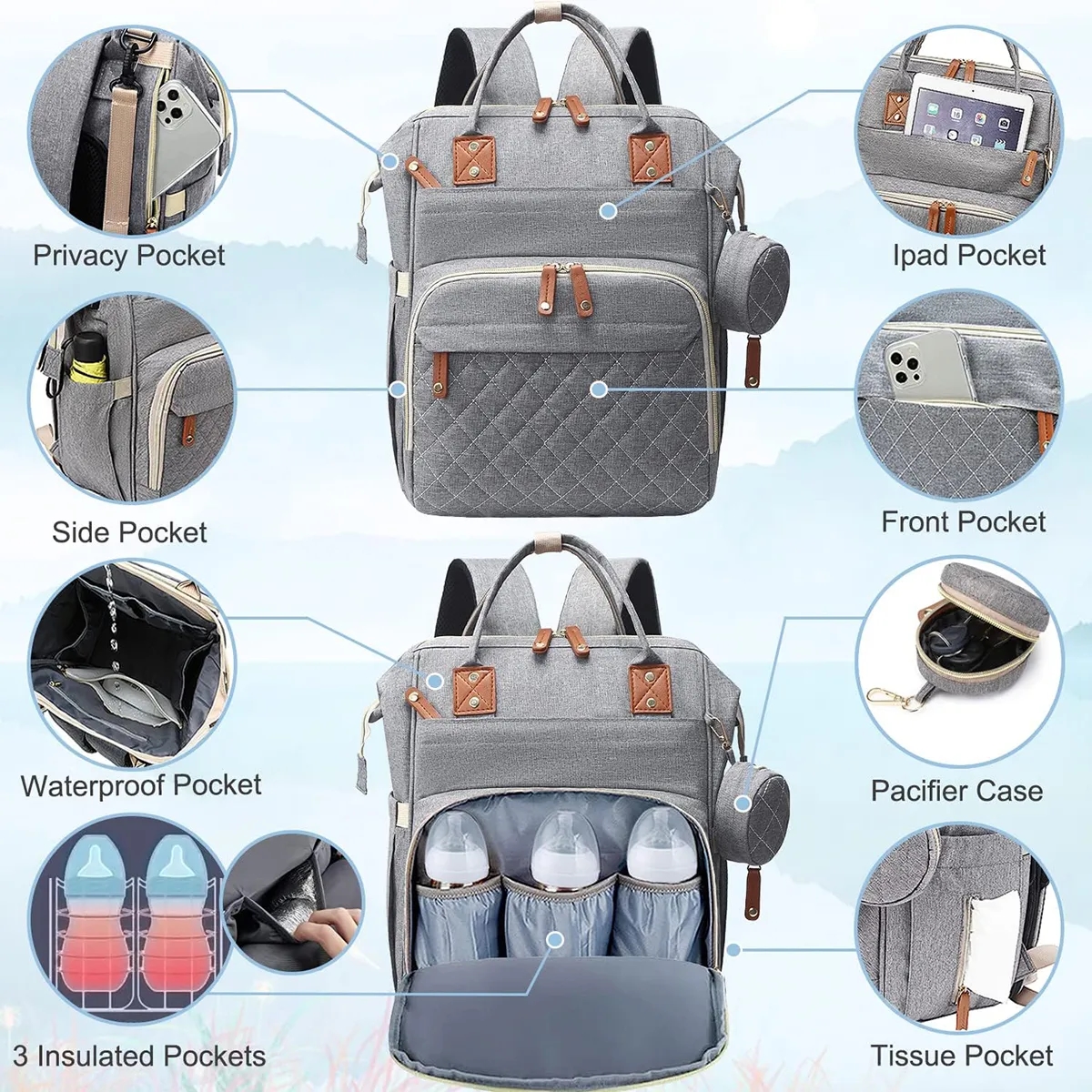 Diaper Bag Backpack with USB Charging Port 5