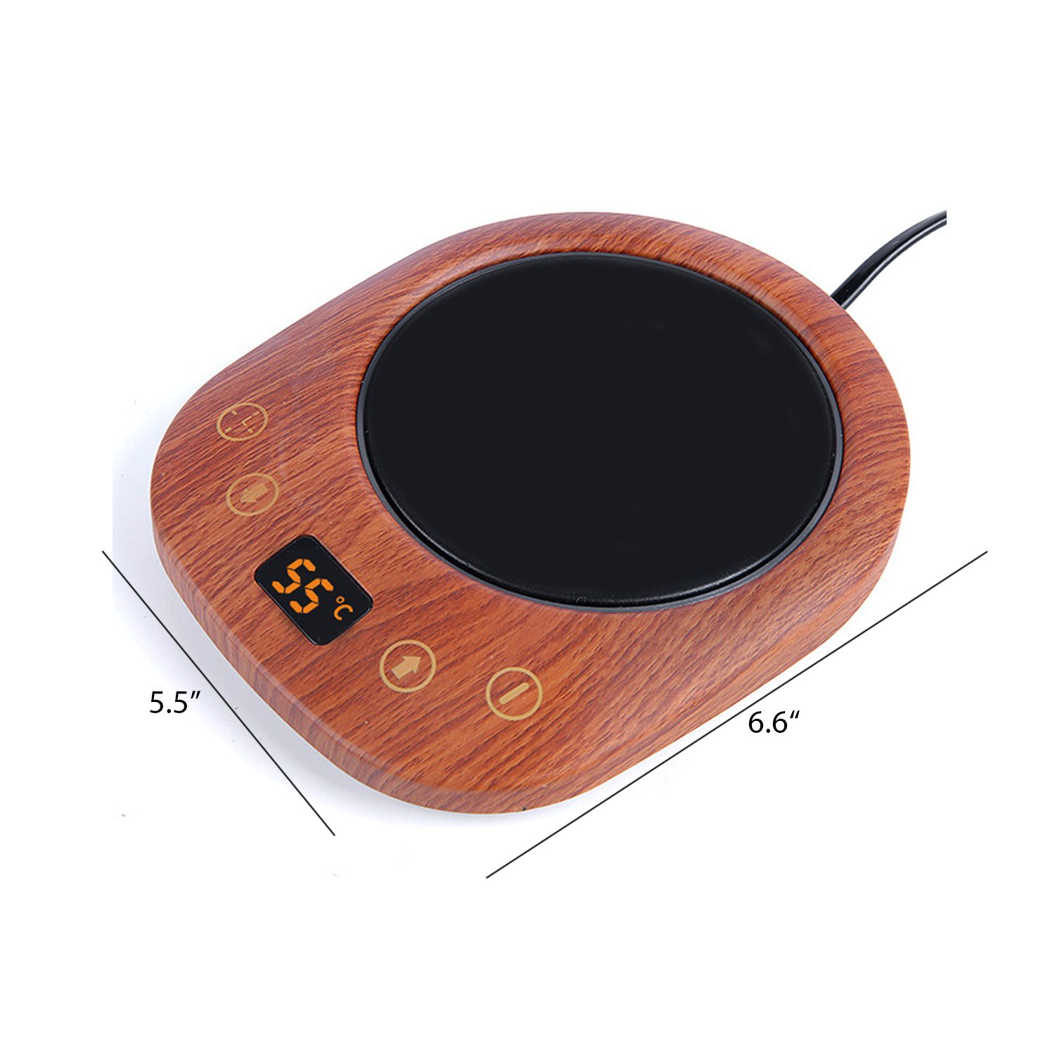 20W Wood Grain USB Coffee Mug Warmer 4