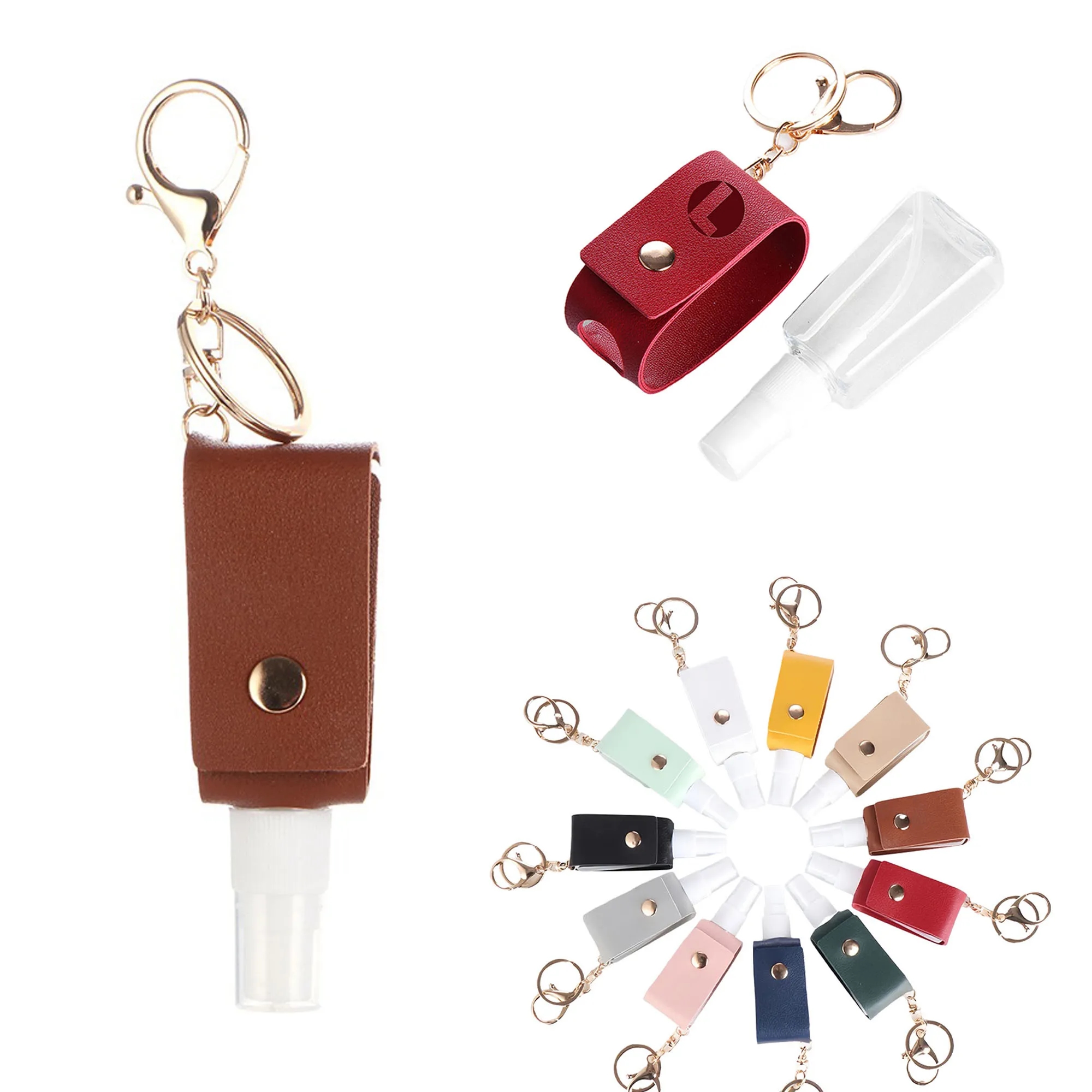 Premium Leather Keychain with Spray Bottle 1