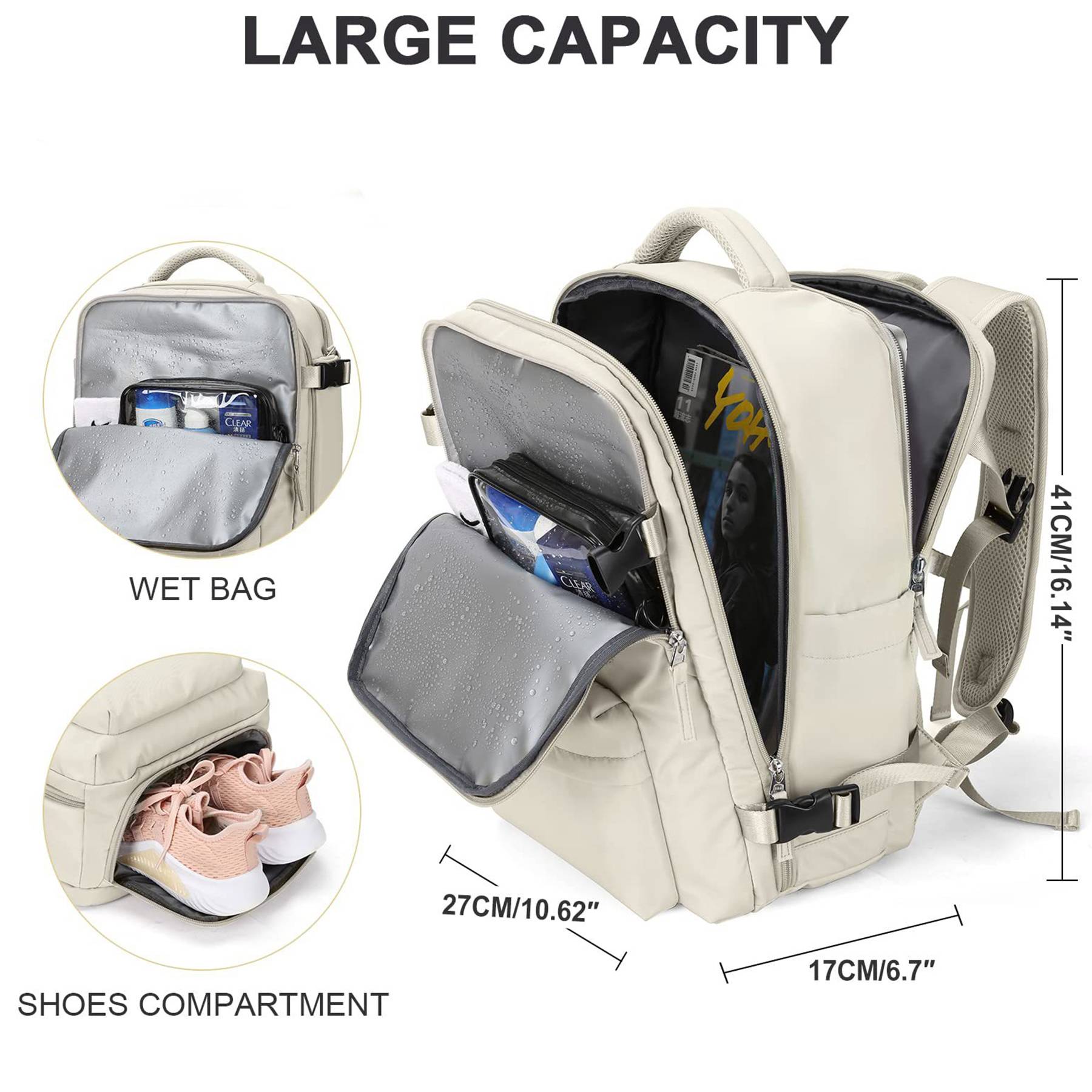 Polyester Hiking Backpack Waterproof Outdoor Sports Rucksack 5