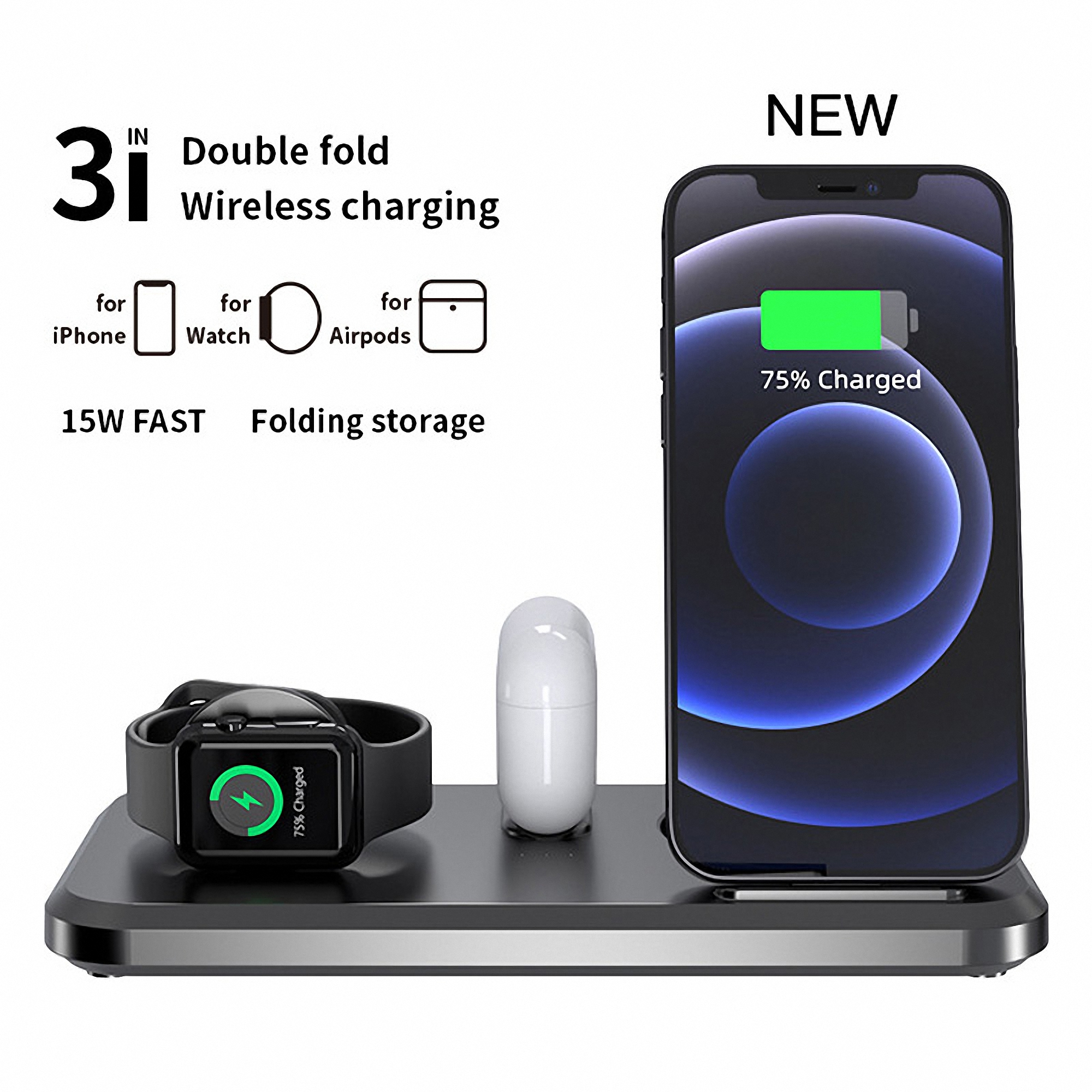 3-in-1 Portable Foldable Charging Station and Stand 5