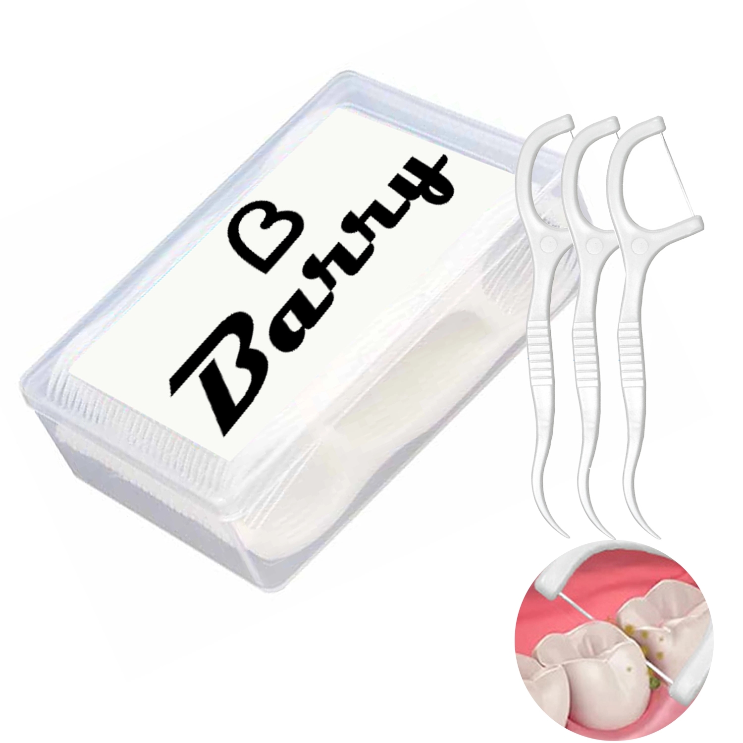 50 Pcs/Box Dental Floss Sticks 1