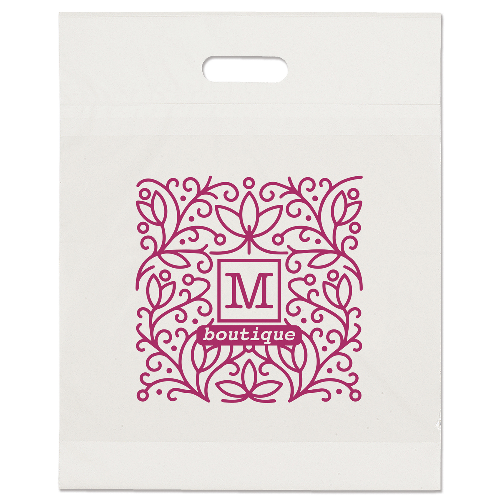 Eco Die Cut Handle Bag - 15W x 19H x 3 - Flexo Ink Print