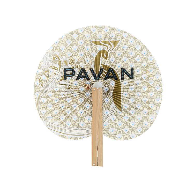 6" Wooden Handle Folding Fans 2