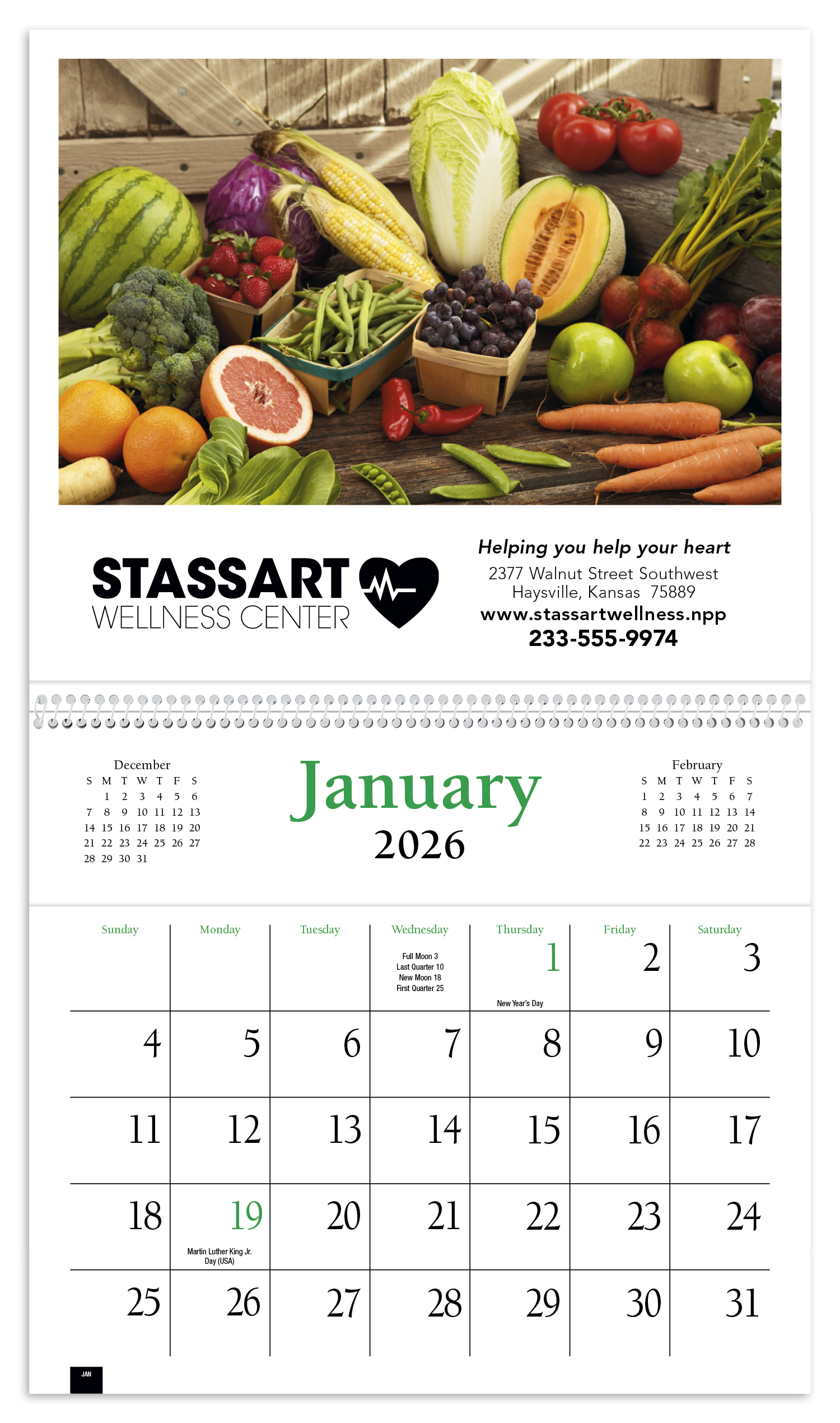 HotLine® Products Pocket Cookbook Calendar 67