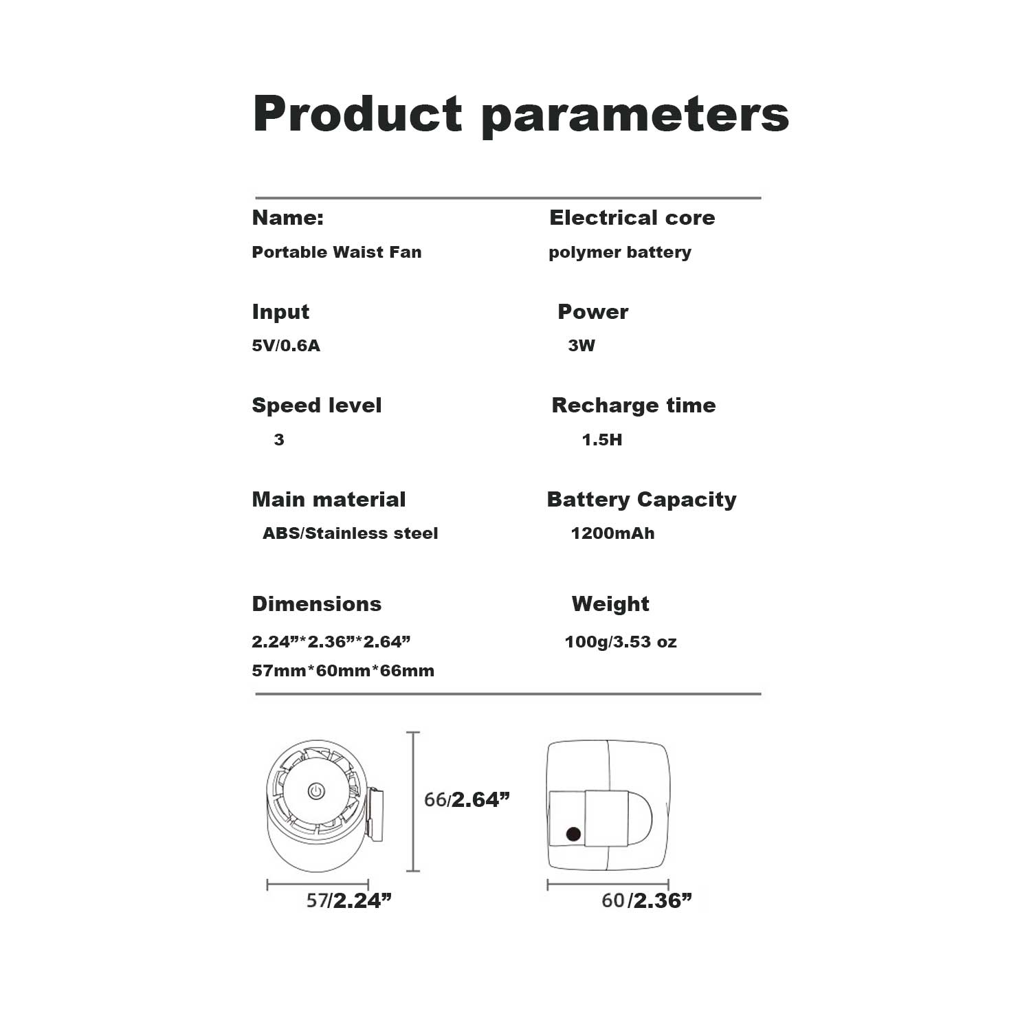 Rechargeable & High-Power Cooling Portable Waist Fan 5