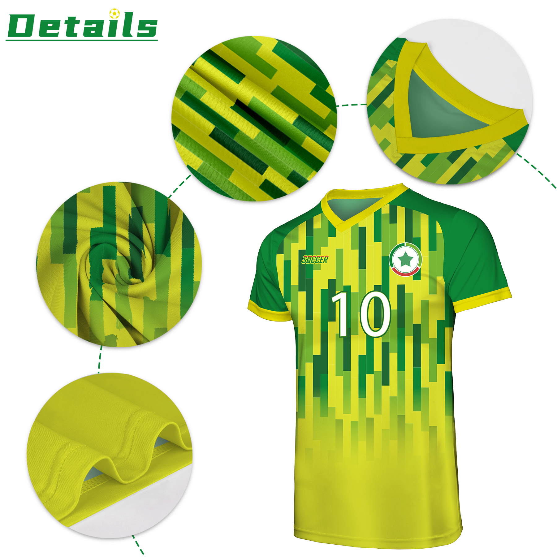Custom Performance Personalized Rib Neck Soccer Jersey (Full Color Dye Sublimated) 8