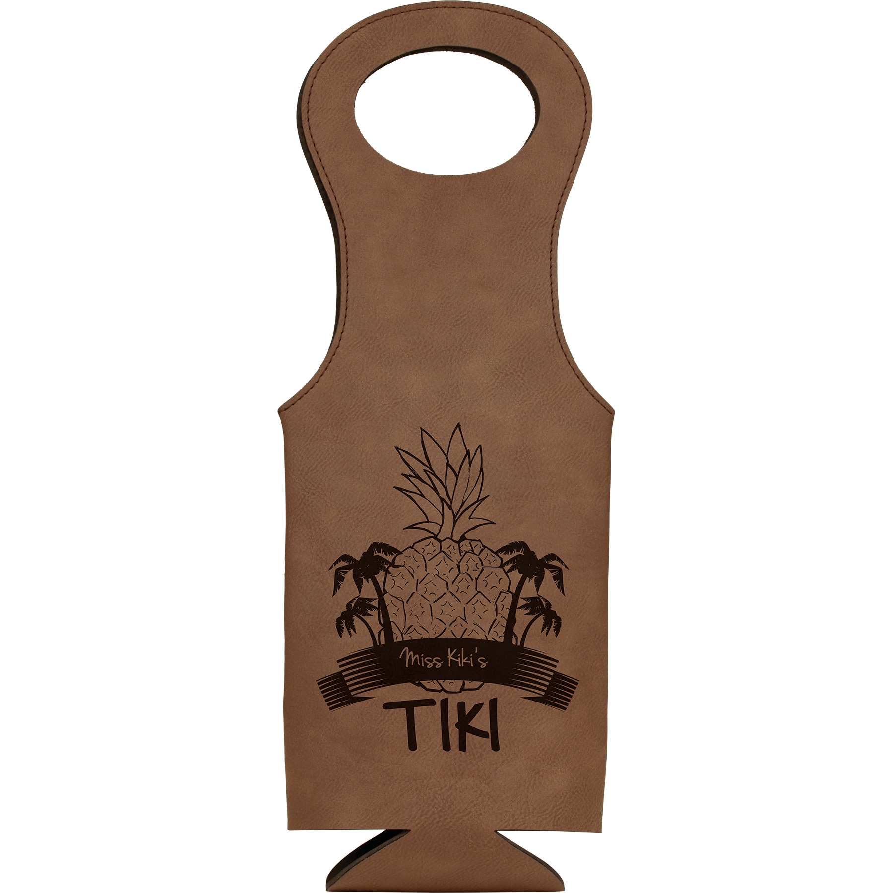 Laser Engraved Leatherette Wine Bag 11
