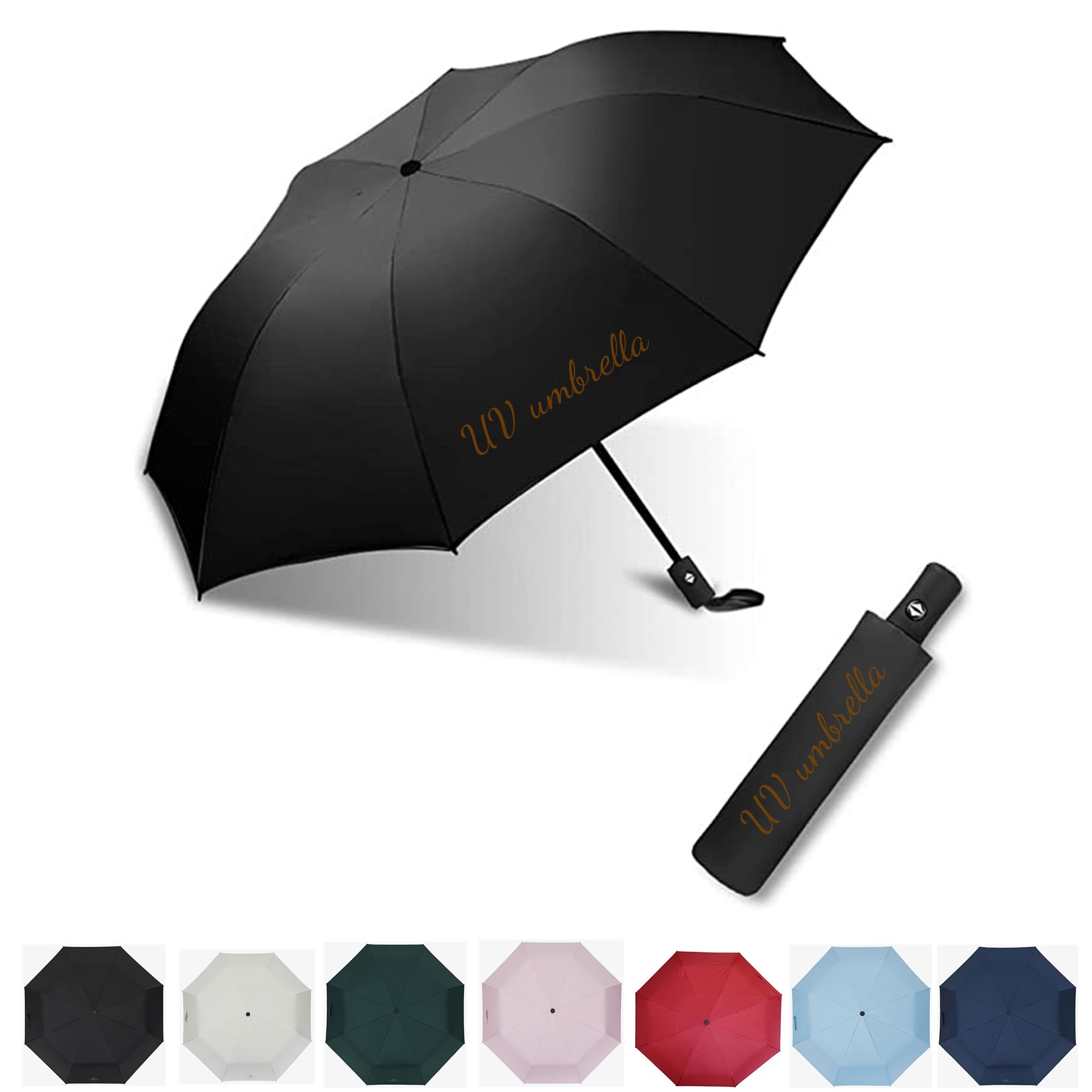 42" Arc Uv Protection Folding Umbrella