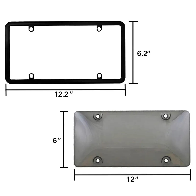 Unbreakable License Plate Tinted Covers Shields with Frame 4