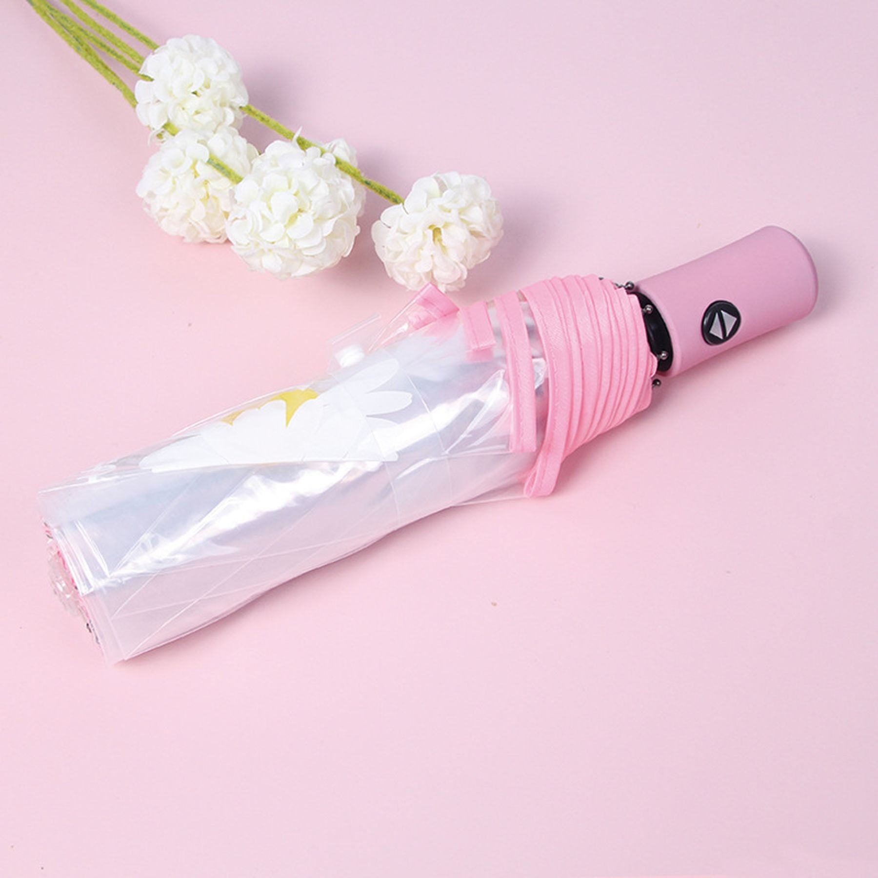 Tri-Fold Automatic Open Stick Event Transparent Umbrella 4