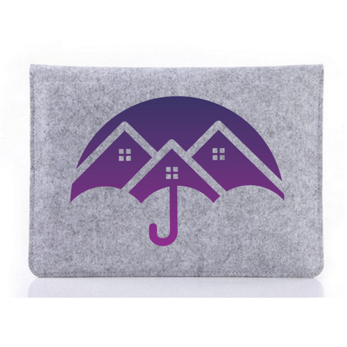 Felt Laptop Sleeve with PU Flap, Button Closure, and Front 5