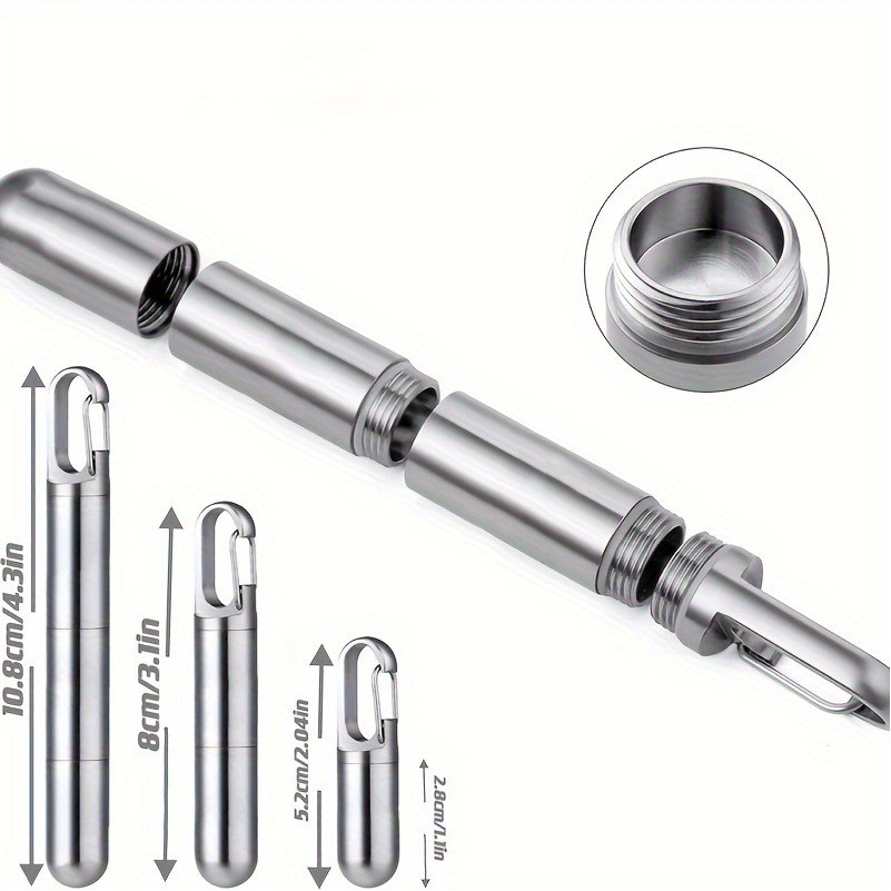 Stainless Steel Keychain Pill Holder 2