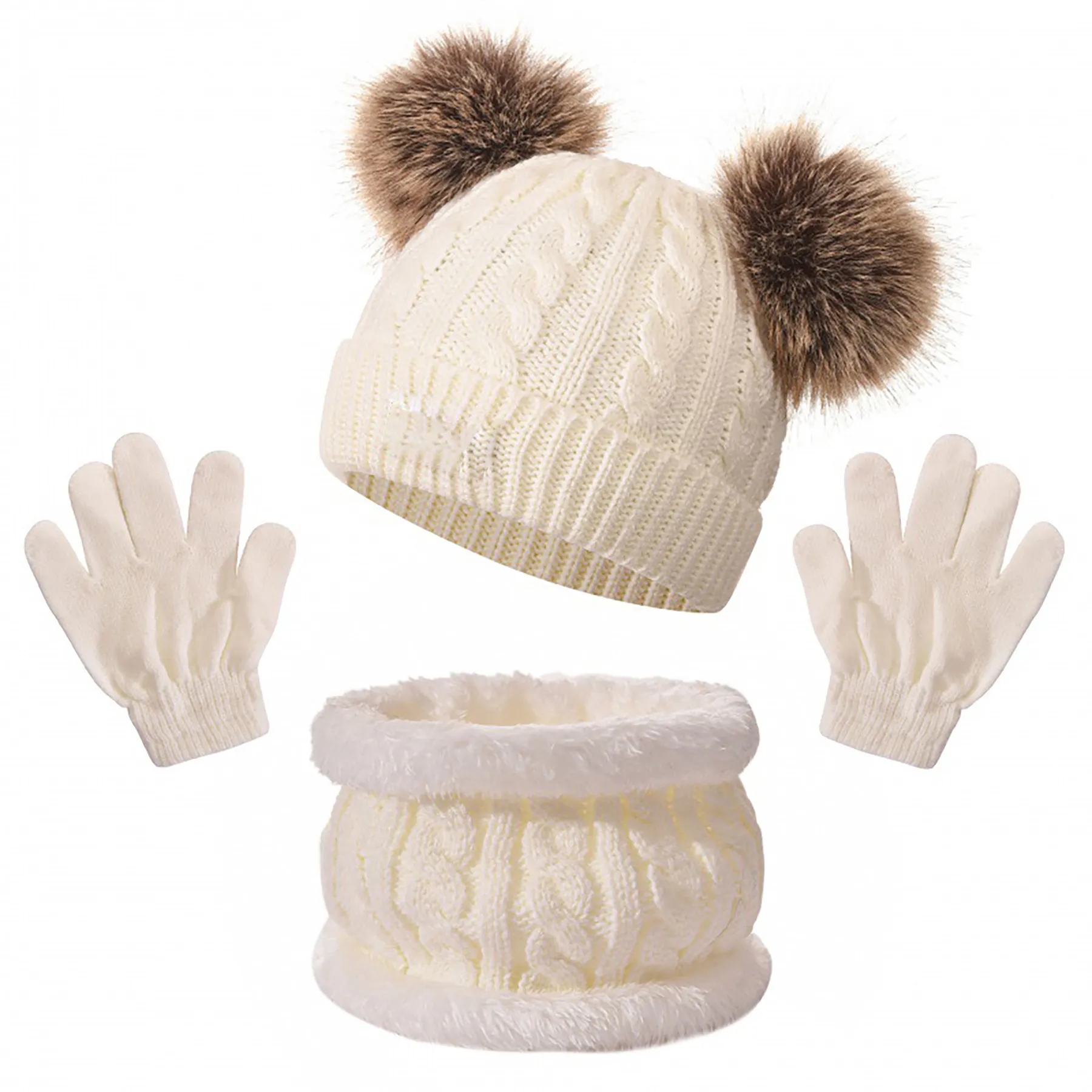 Acrylic Children's Hat, Scarf, Gloves Three Piece Set 5
