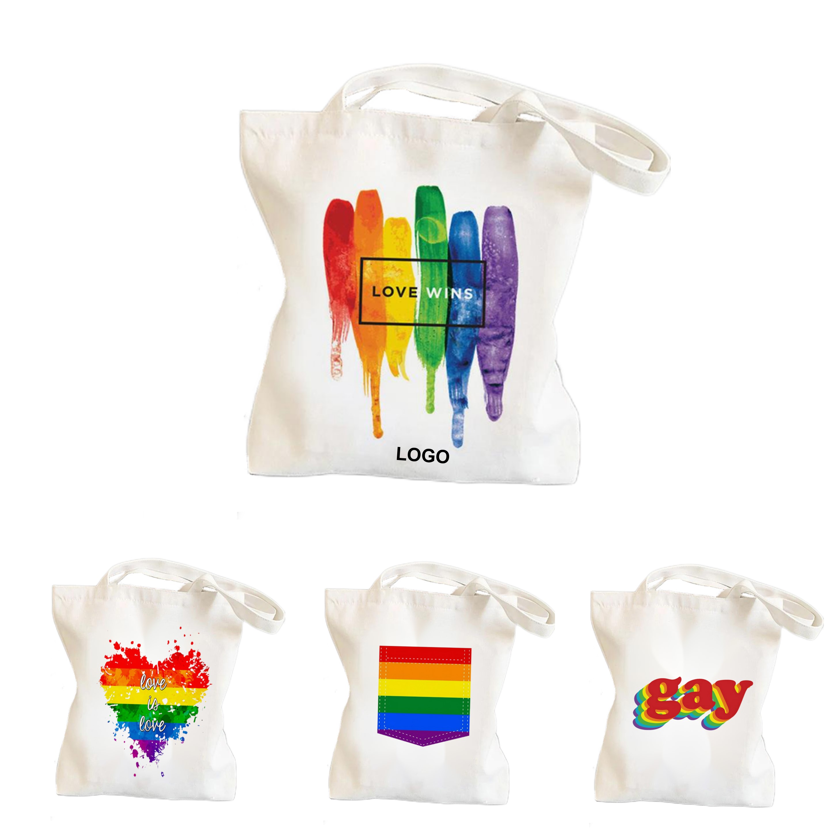 Rainbow Tote Bag (direct import) 2