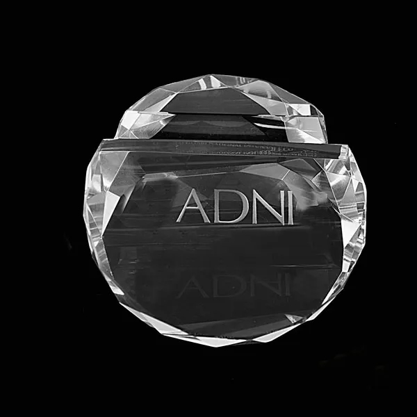 Round Crystal Paperweight Card Holder 4