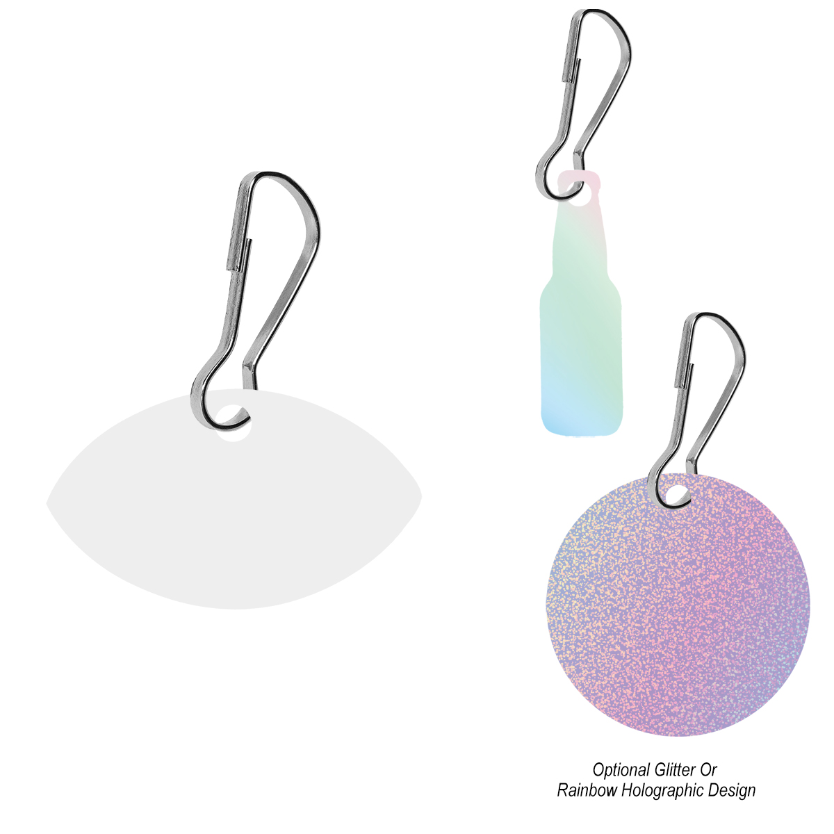 Acrylic Zipper Pull - Custom Shape 2" 1