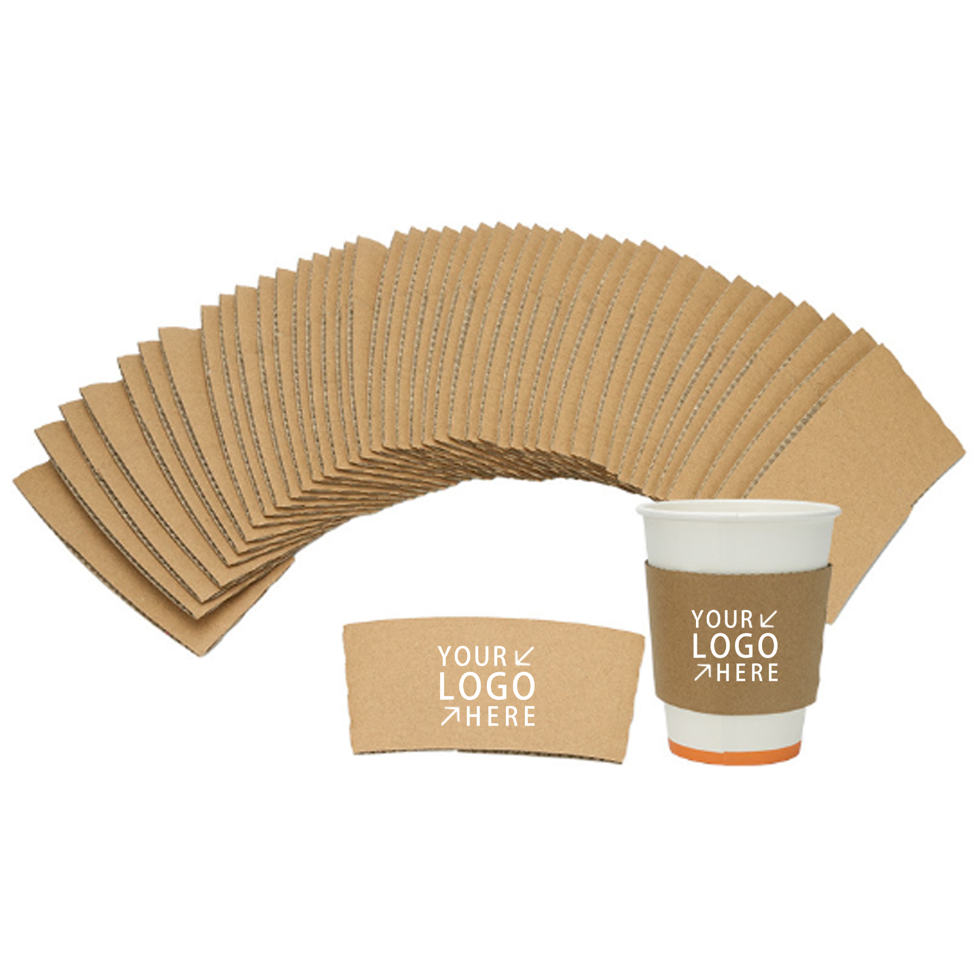 Disposable Cowhide Paper Coffee Cup Sleeves 1