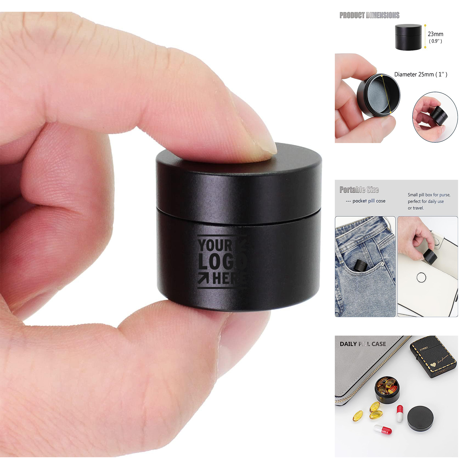 Heavy Duty Aluminium Alloy Round Portable Waterproof Outdoor Travel Daily Pill Case Medicine Box