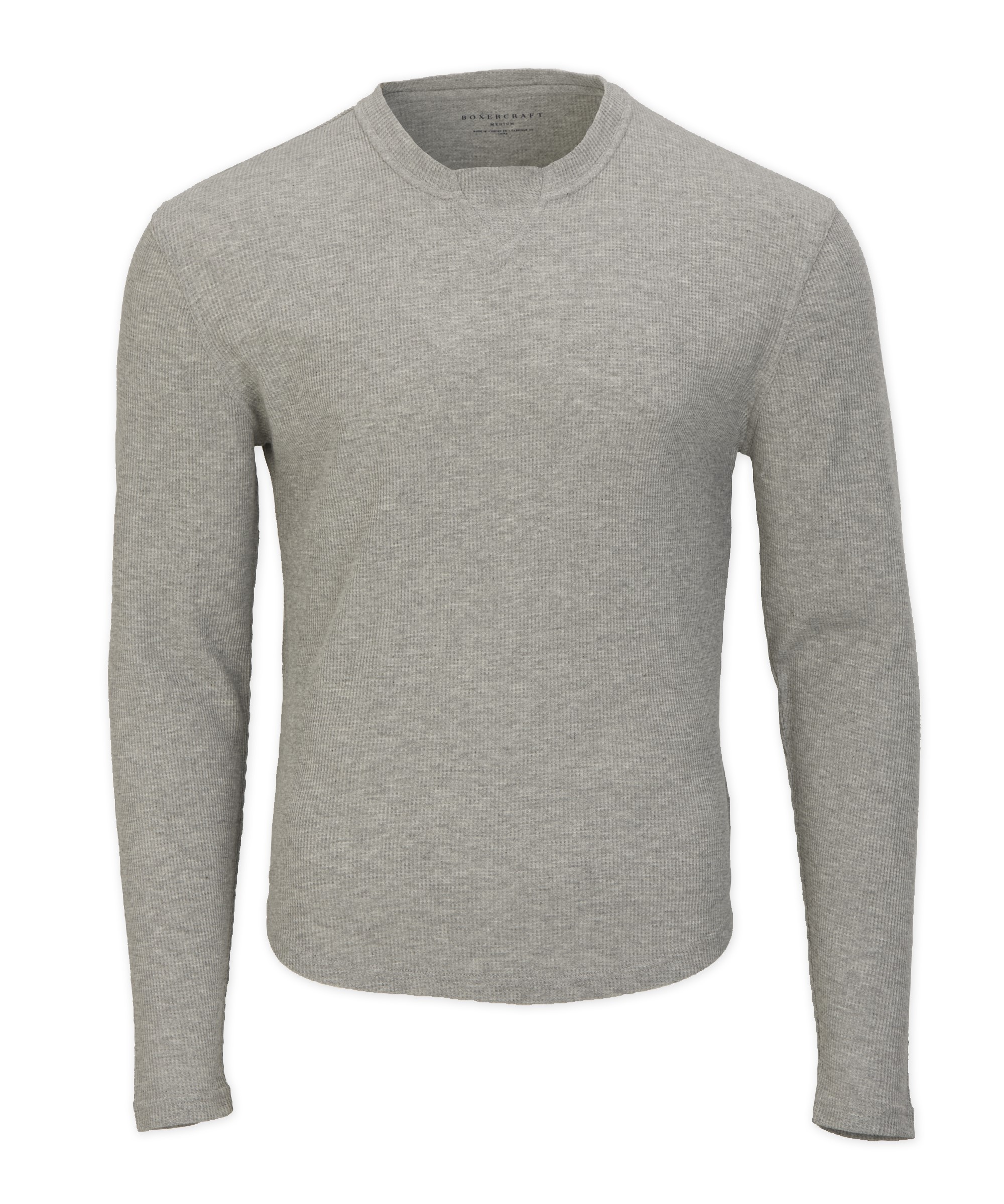 BOXERCRAFT  MEN'S WAFFLE KNIT LONG SLEEVE TEE 1
