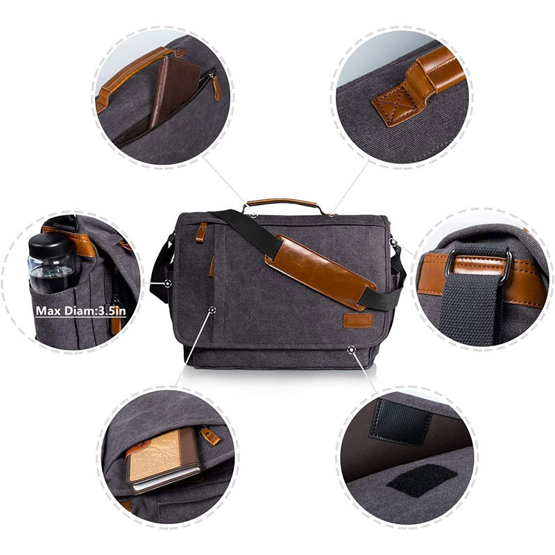OXford Laptop Bag 17-17.3 Inch ater-resistant Canvas Bag 5