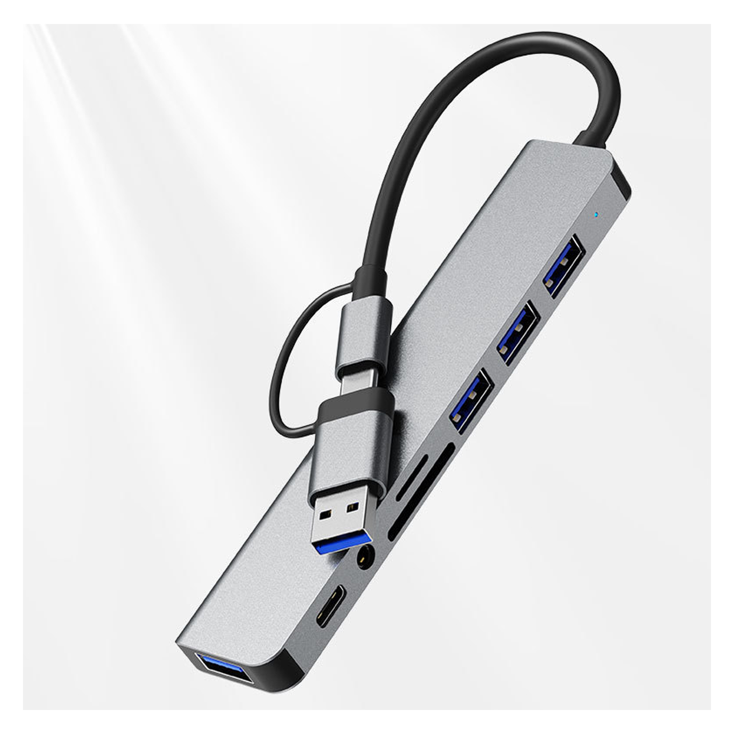 7-Port USB Hub With SD/TF Card Reader And Audio Output 4