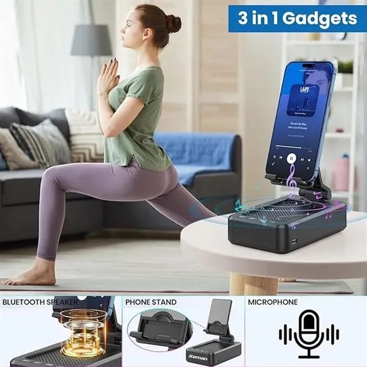 Phone Stand with Wireless Bluetooth Speaker and Power Bank 3