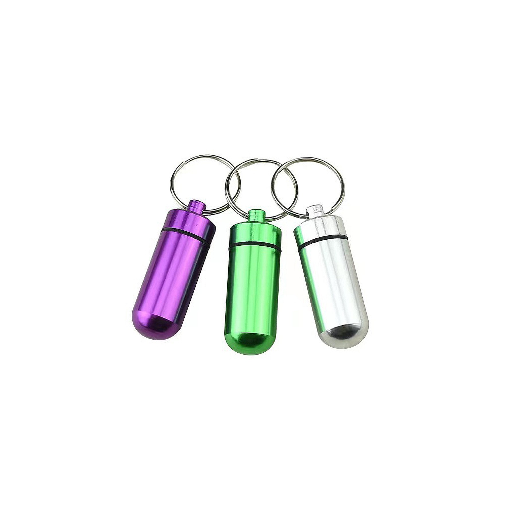 Waterproof Aluminum Pill Box Case With Keychain 17