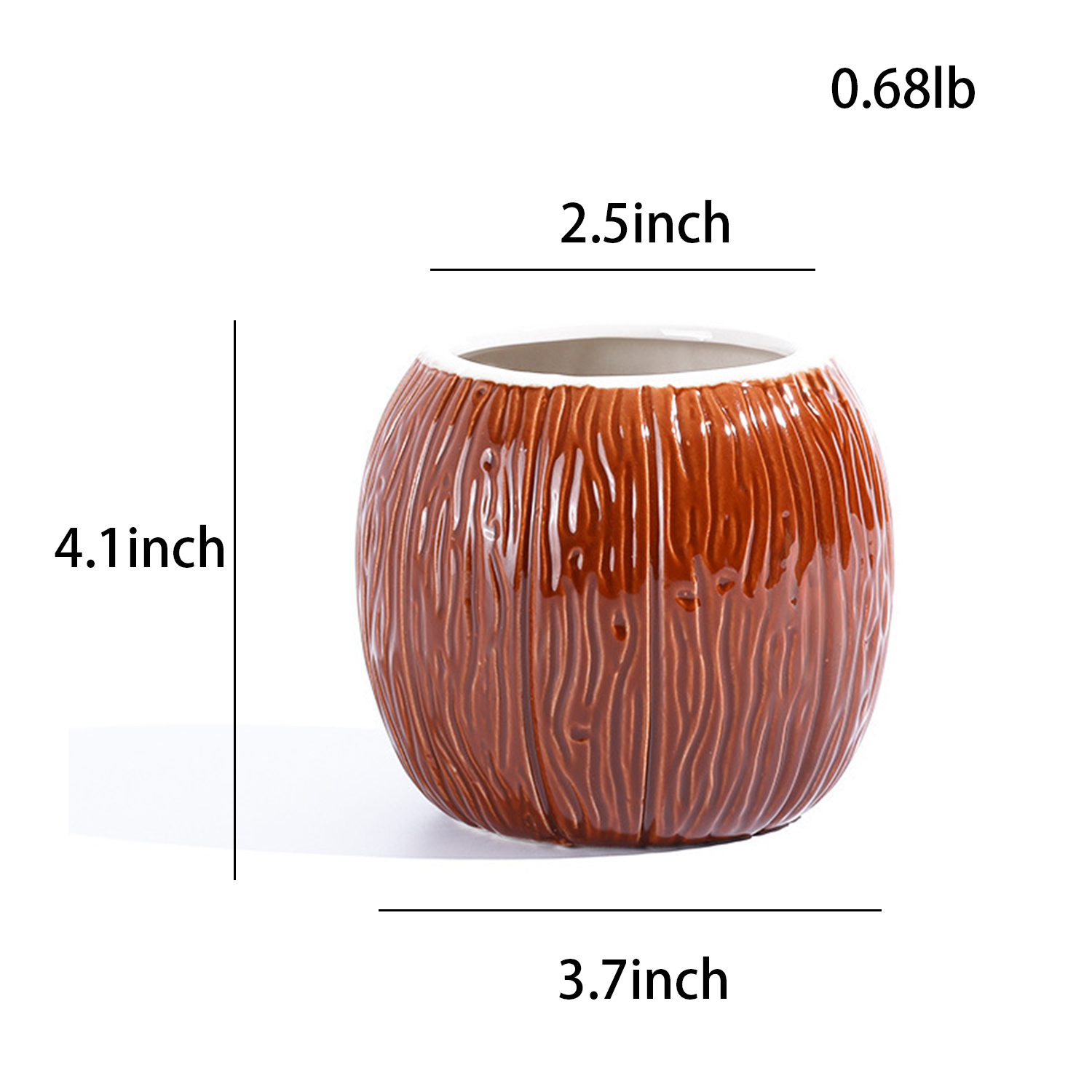 18oz Ceramic Coconut Shell Women's Personalized Cocktail Cup 2