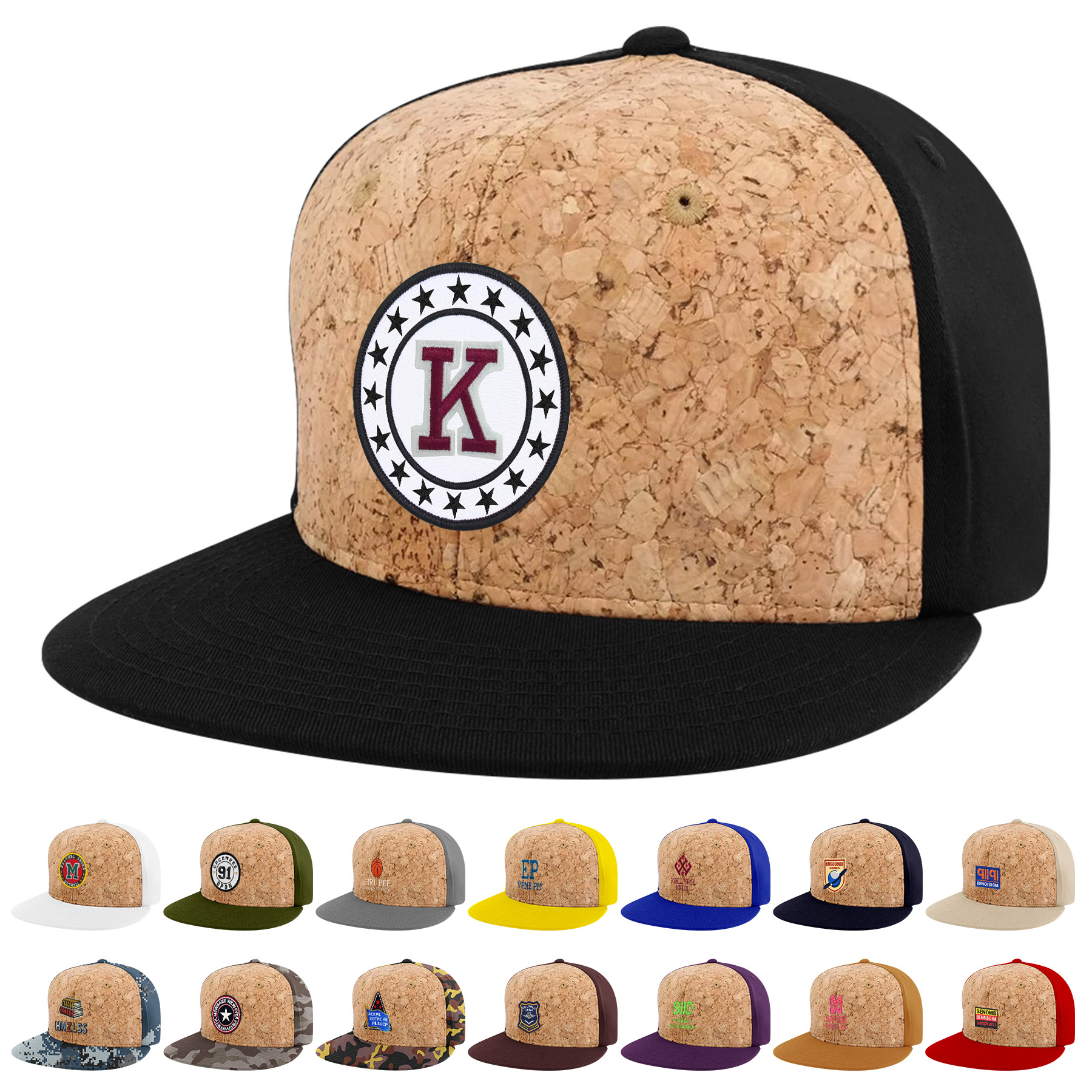 Cotton Flat Visor Cork Caps 17