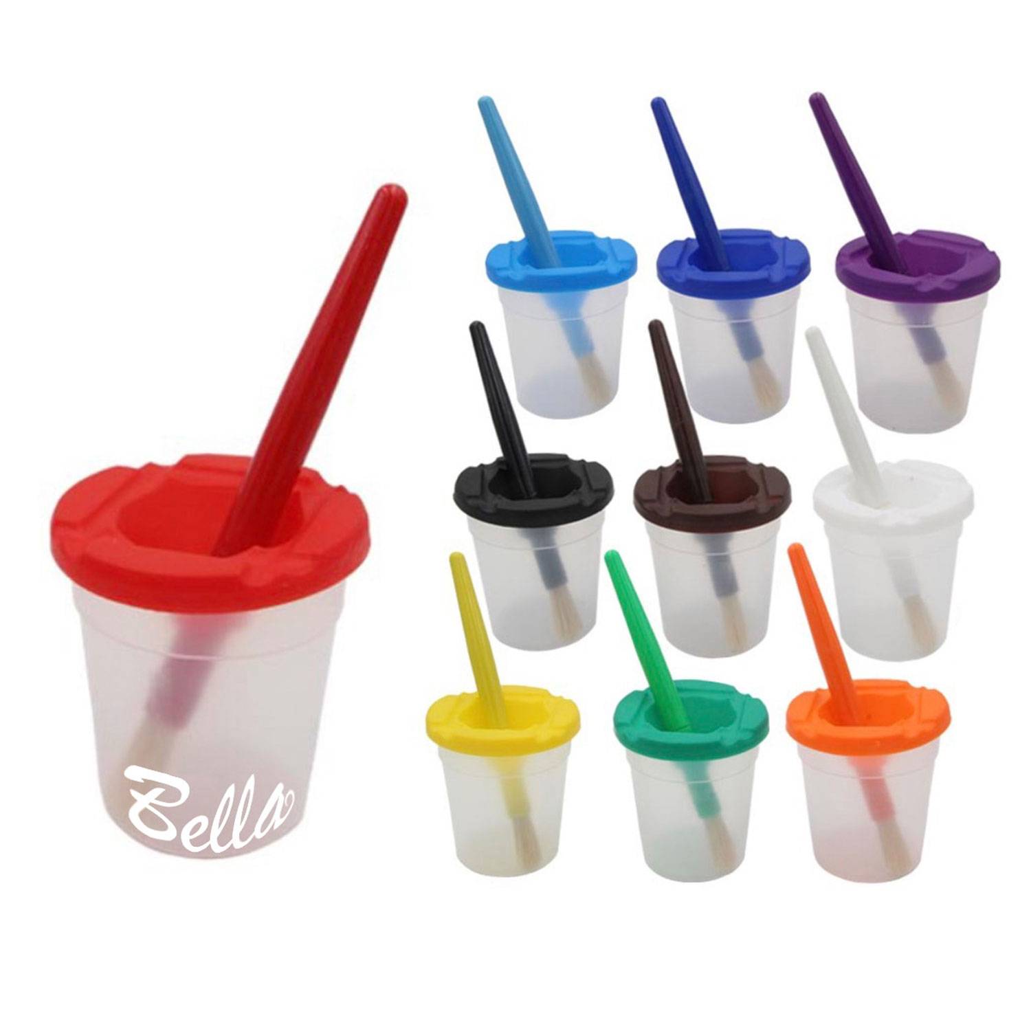Paint Cups W/Colored Lids