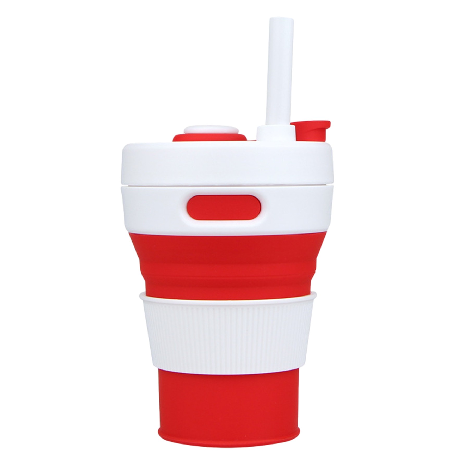 15.2Oz Silicone Folding Water Bottle W/ Straw 4