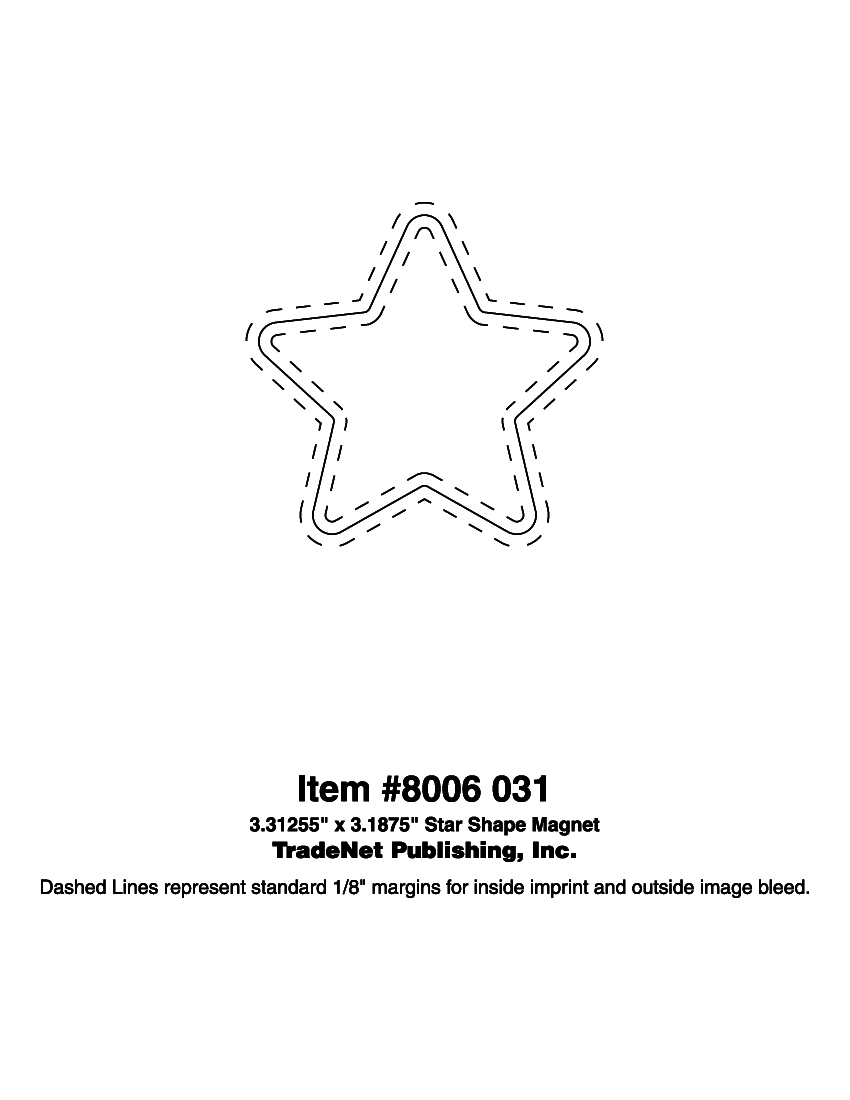 Magnet - Star Shape (3.3125x3.1875) - 20 Mil. 4