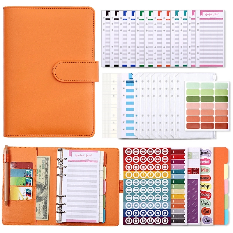 PU Leather A6 Budget Planner Binder Notebook 16