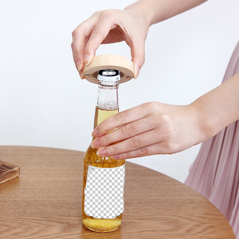 Wooden Bottle Opener With Fridge Magnet 4