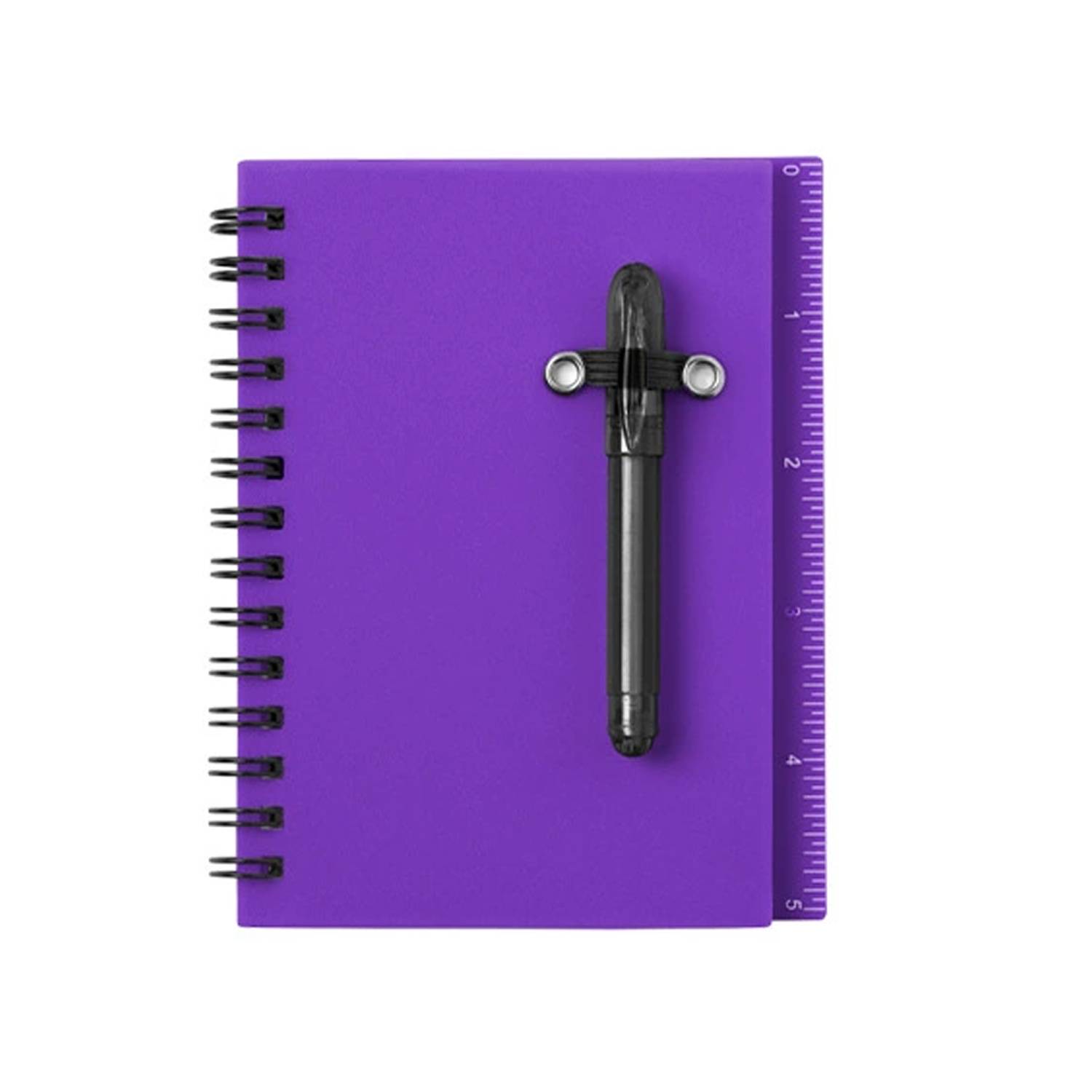 PP Cover Sticky Notes Spiral Notebook w/ Pen 10