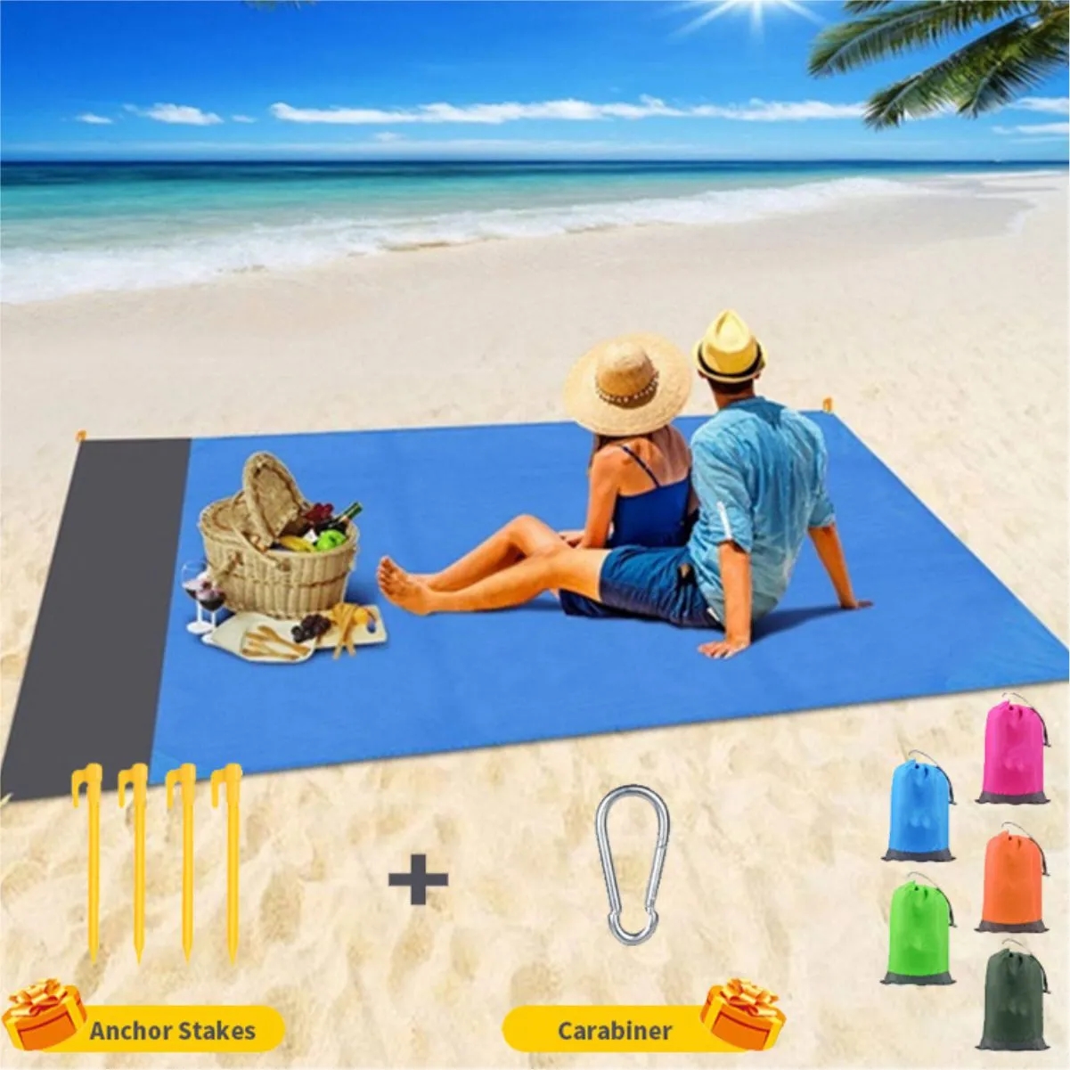 Waterproof Outdoor Picnic Blanket Camping Mat Stakes 3