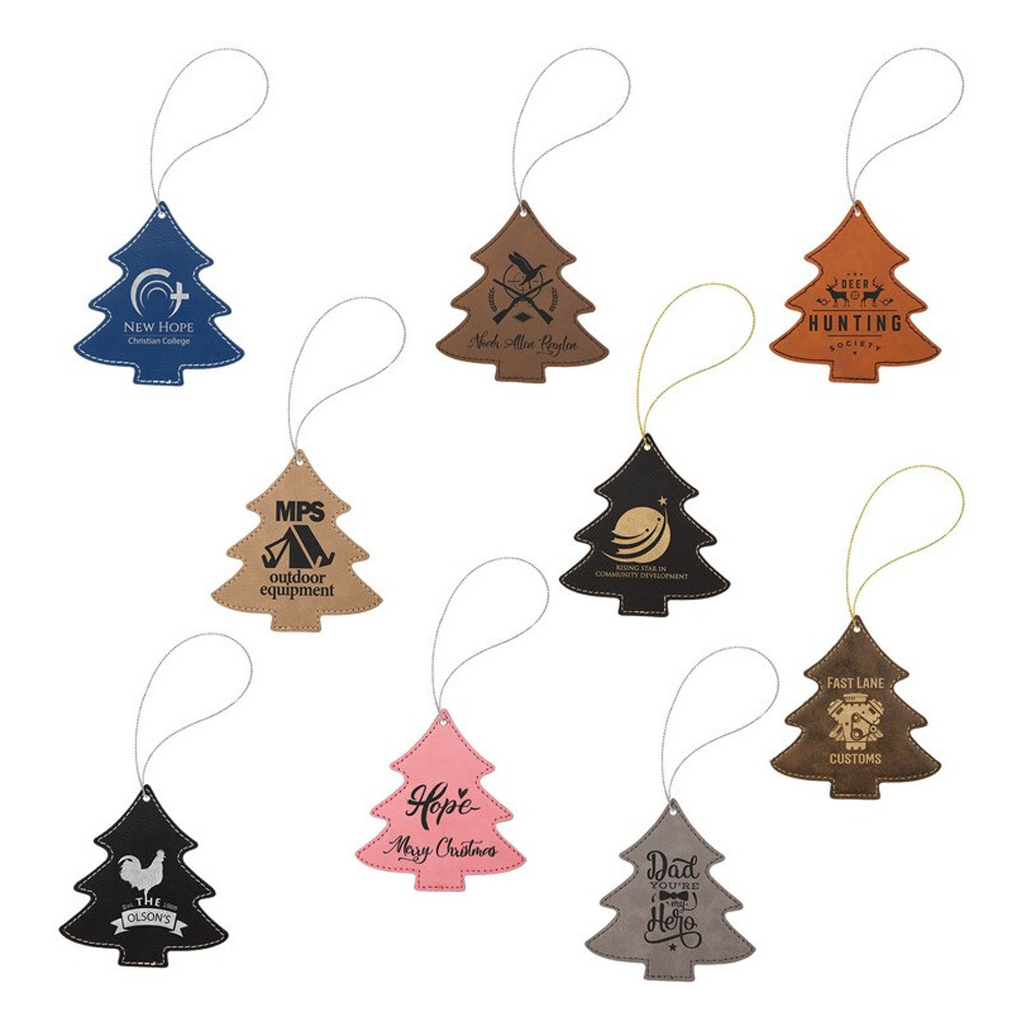 Leatherette Tree Ornaments 3