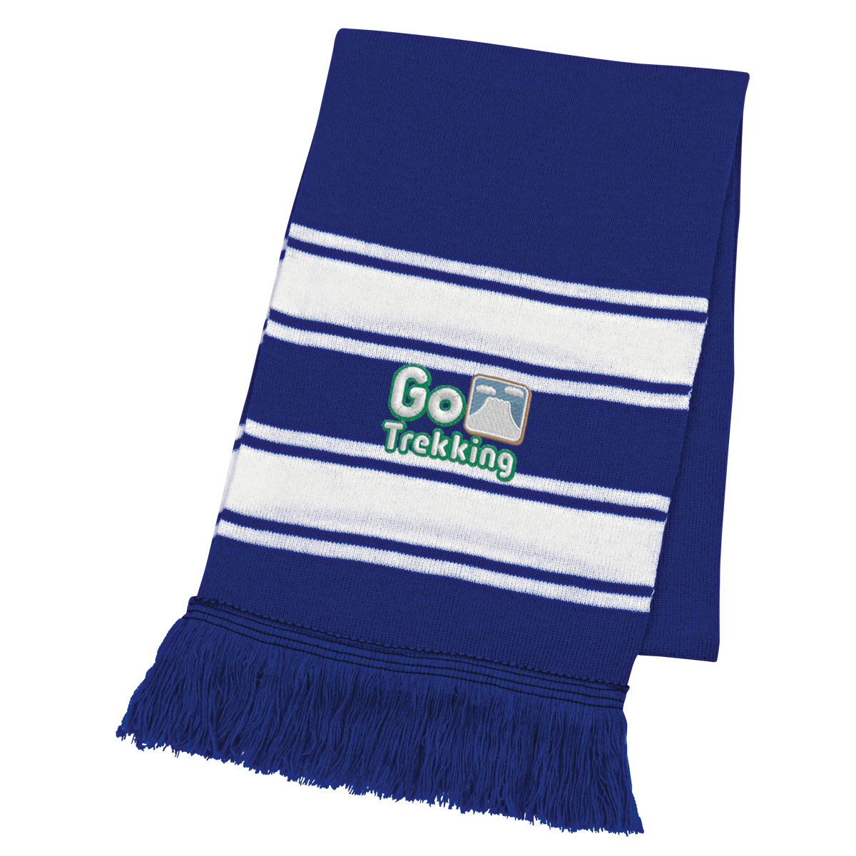 Two-Tone Knit Scarf With Fringe 13