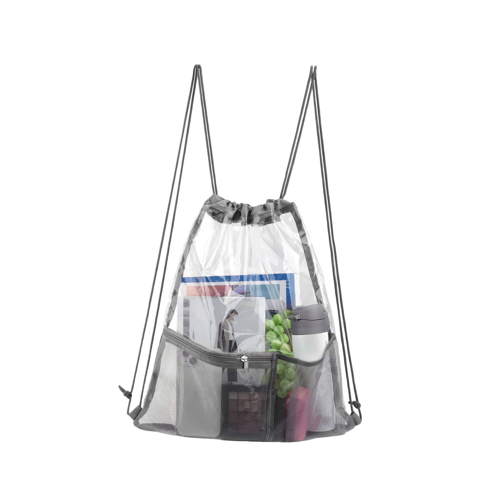 Clear Waterproof Stadium Drawstring Backpack 2