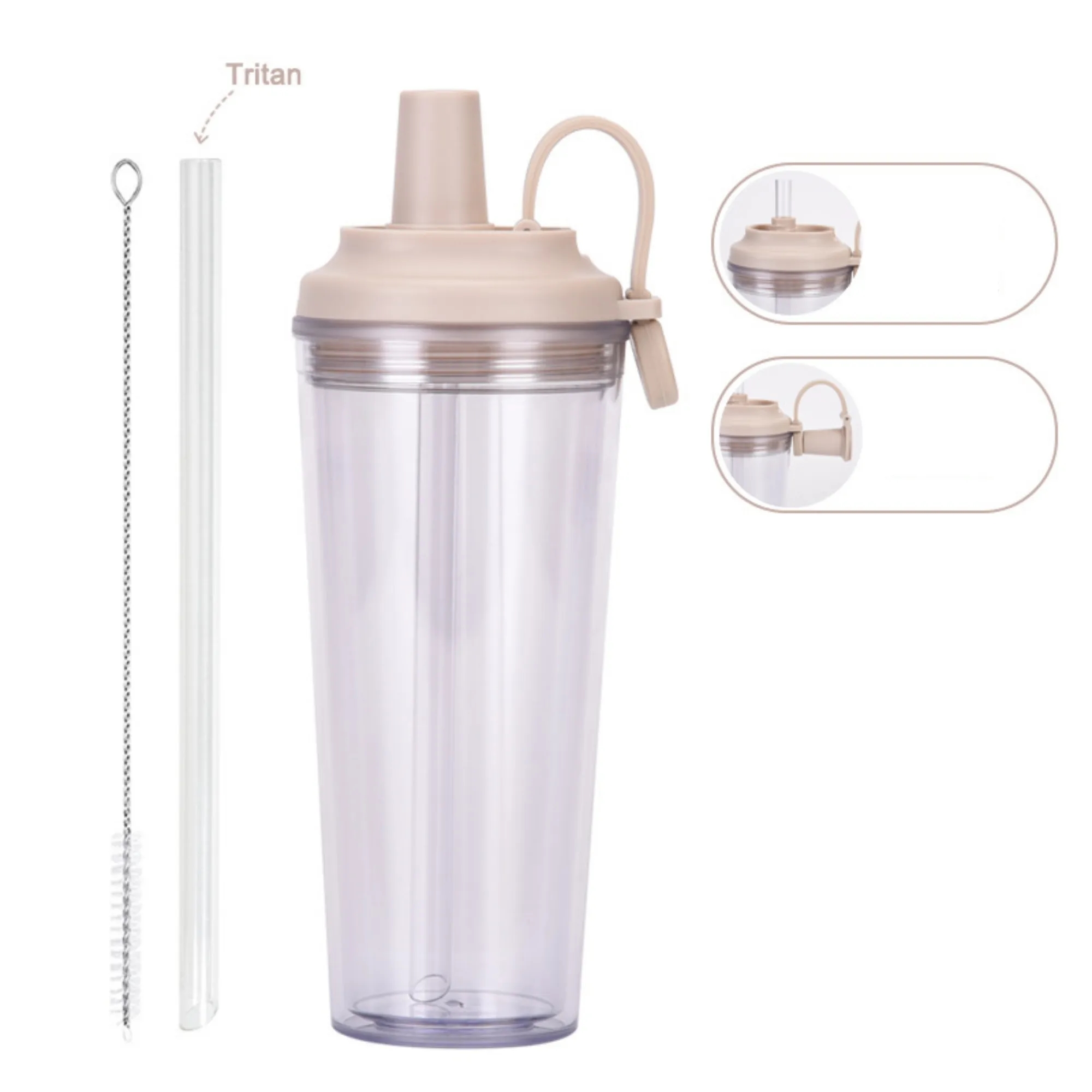 24oz Double-Layer Plastic Straw Cup 8